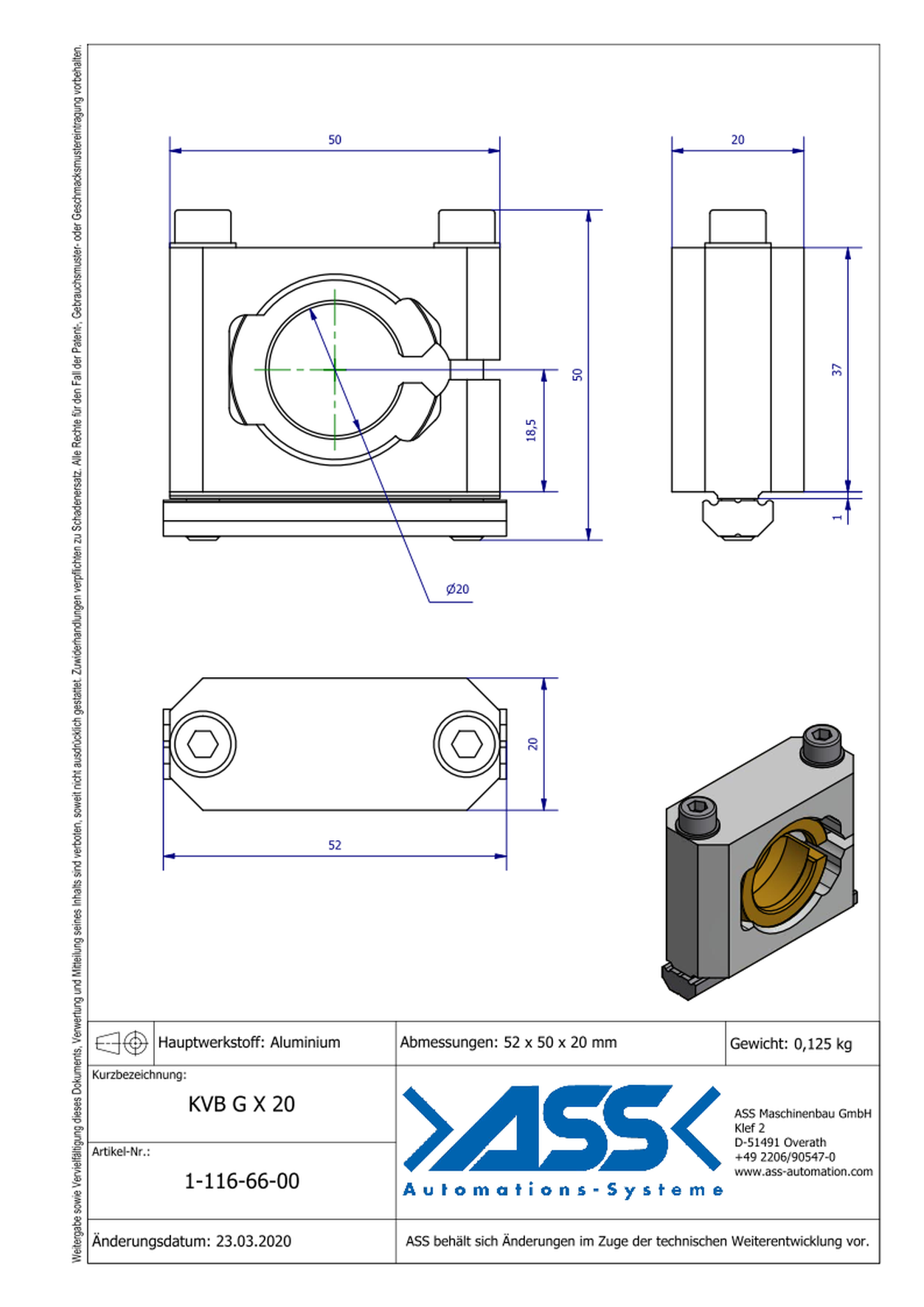 KVB G X 20 Cross Connector with Ball Joint