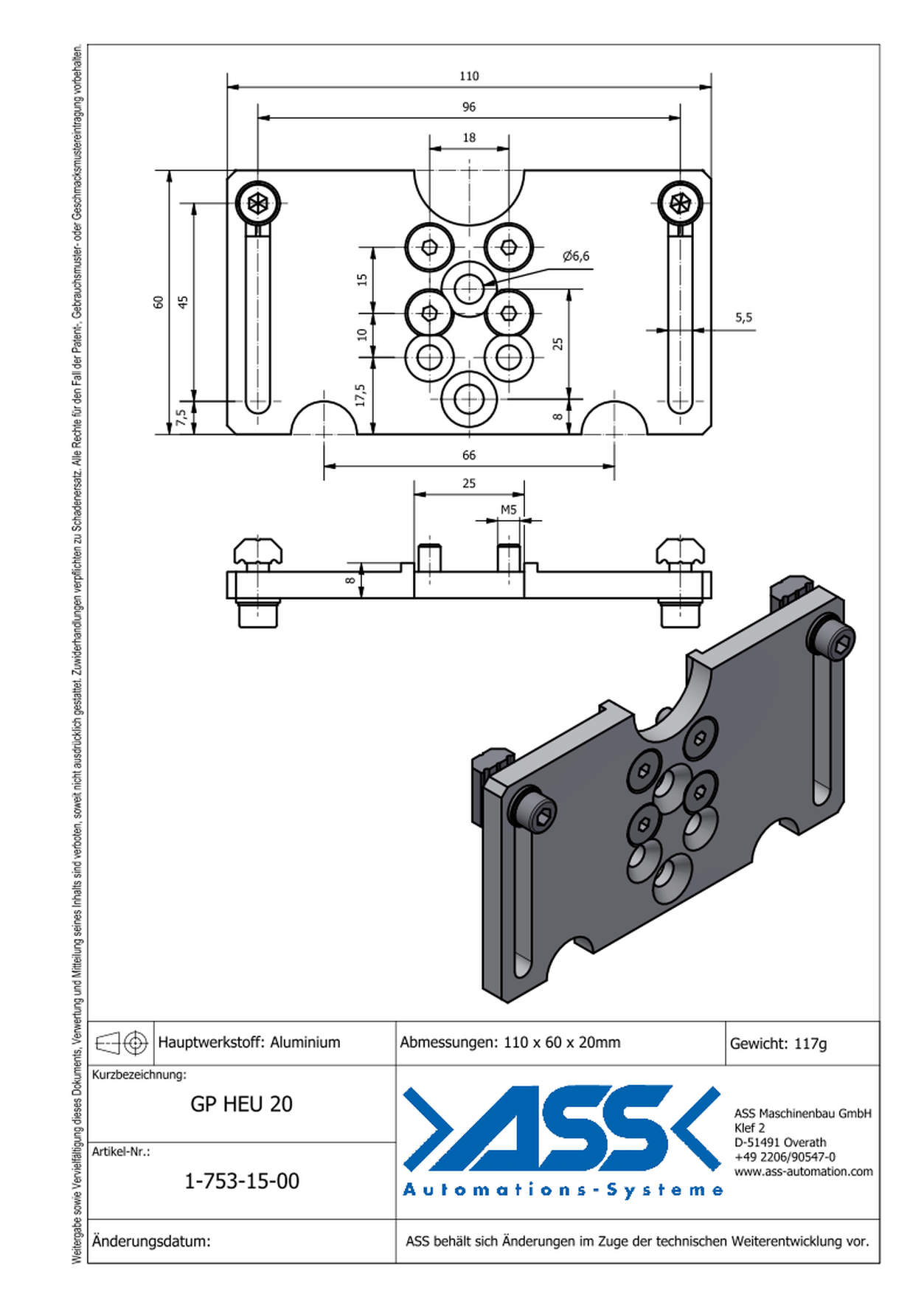 GP HEU 20 Base Plate for Stroke Unit HEU