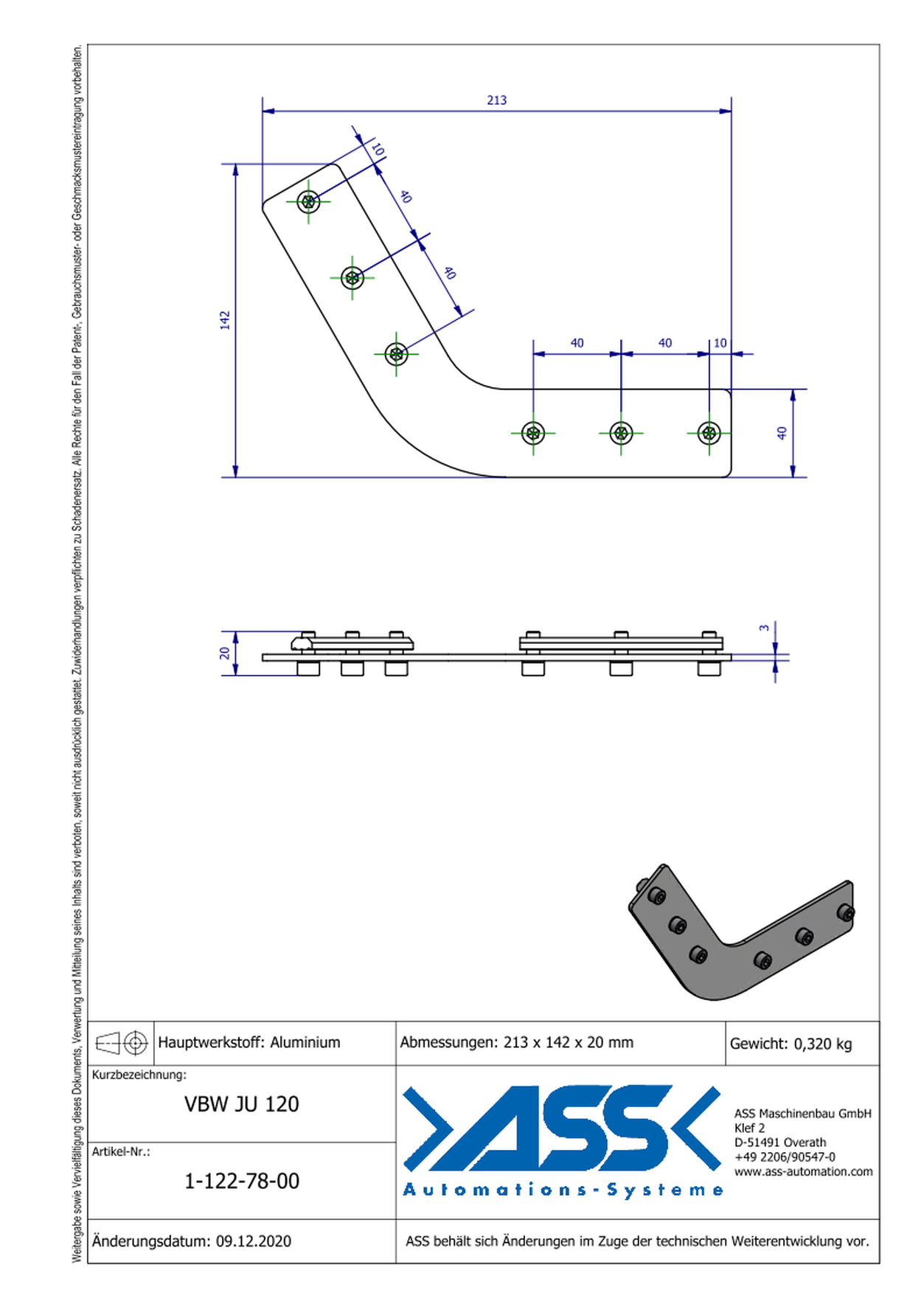 VBW JU 120 120° Support Joint Connector