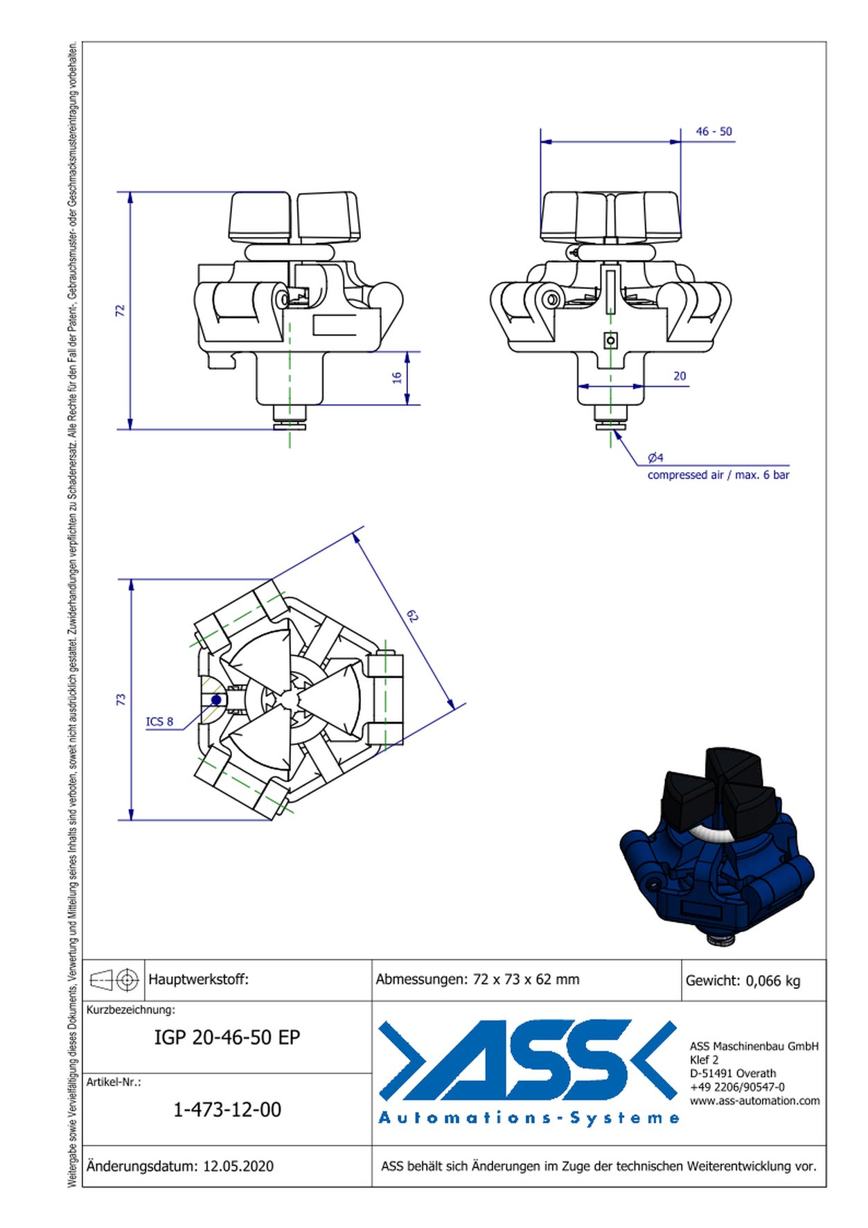 IGP 20-46-50 EP ID Gripper with EP Coating