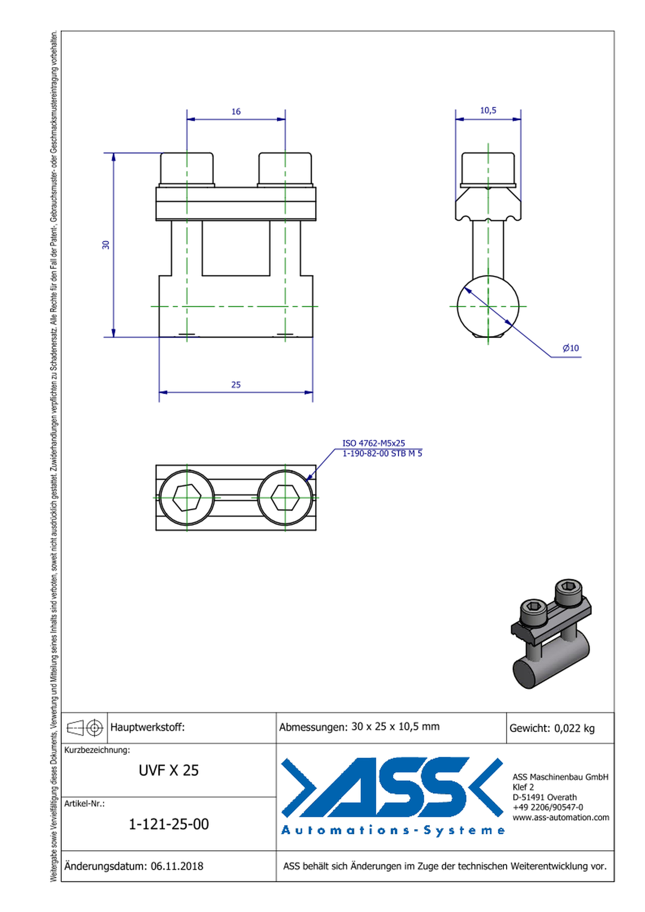 UVF X 25 Universal Joint Connector