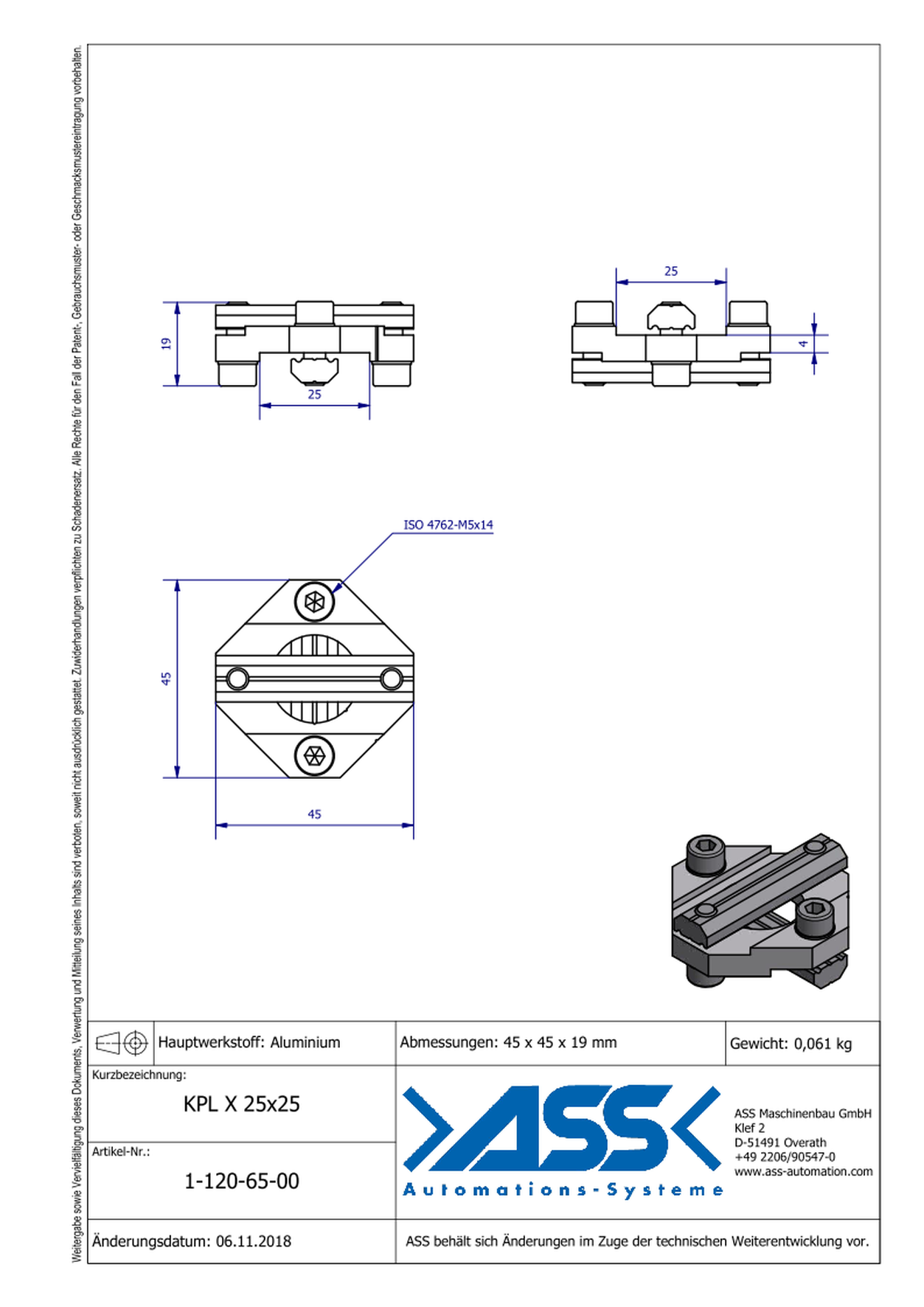 KPL X 25-25 Cross Joint Connector, form-locking