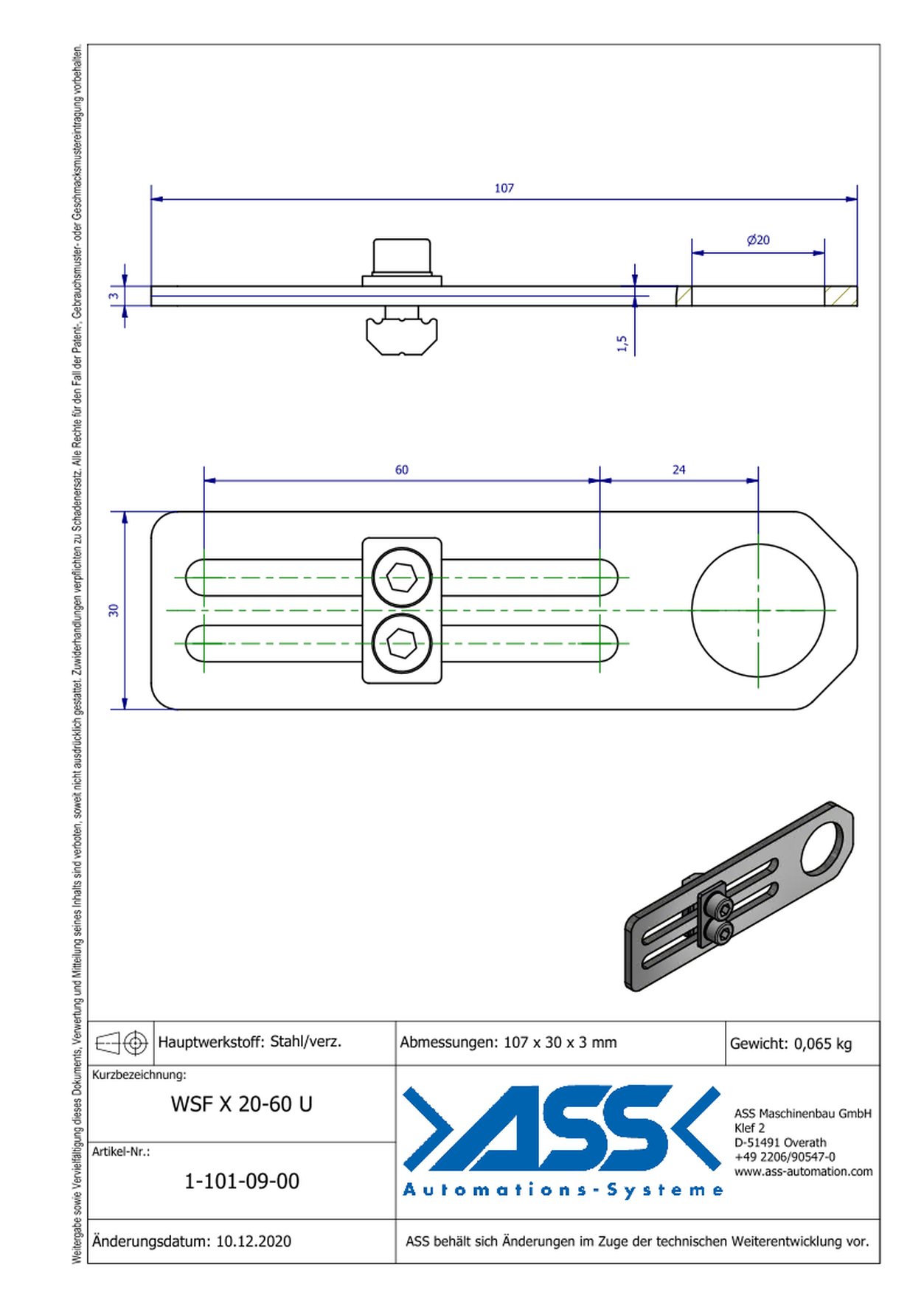 WSF X 20-60 U Flat Angle Clamp