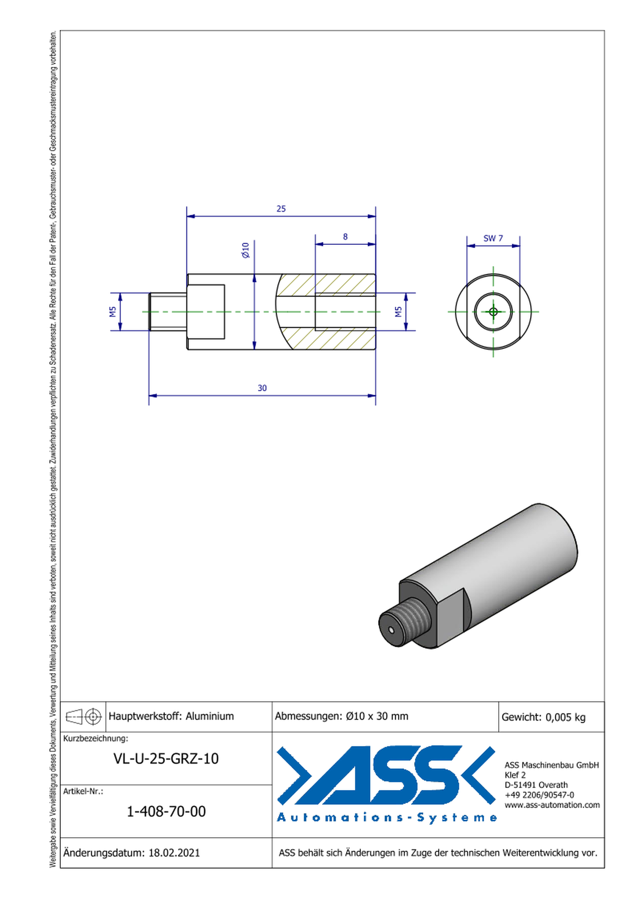 VL-U-25-GRZ-10-08 Extension for GRZ 10-08