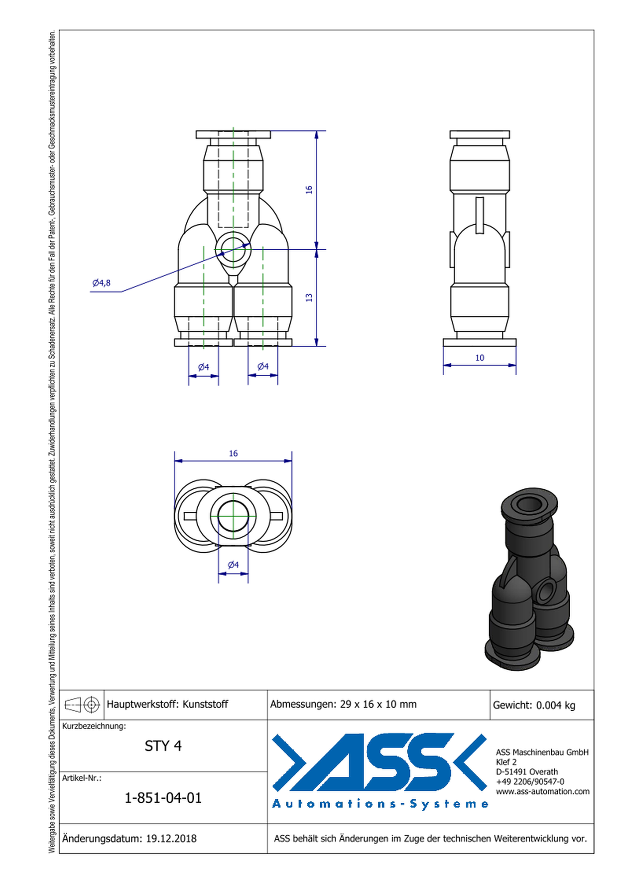 STY 4 Y-Hose Quick Connector