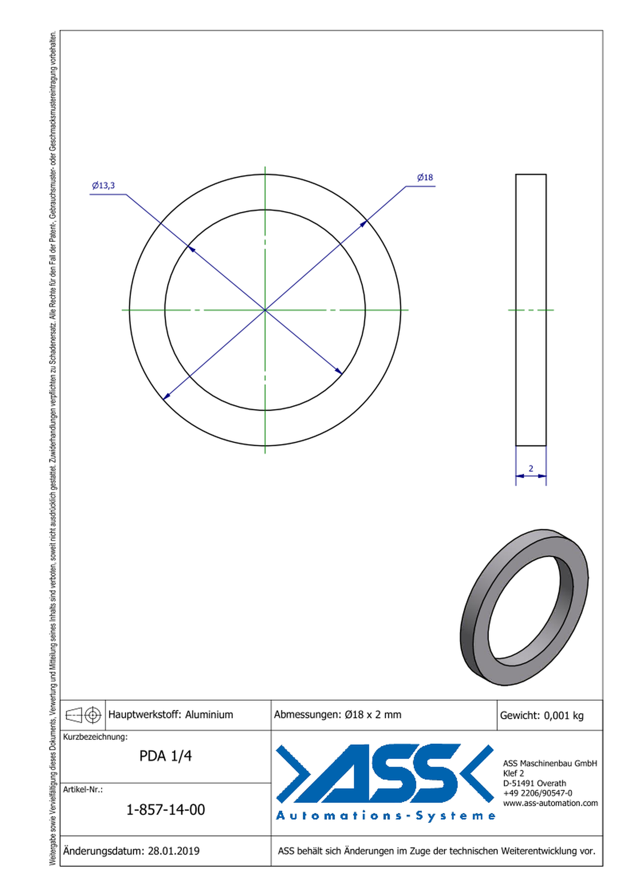 PDA 1/4 Sealing Ring