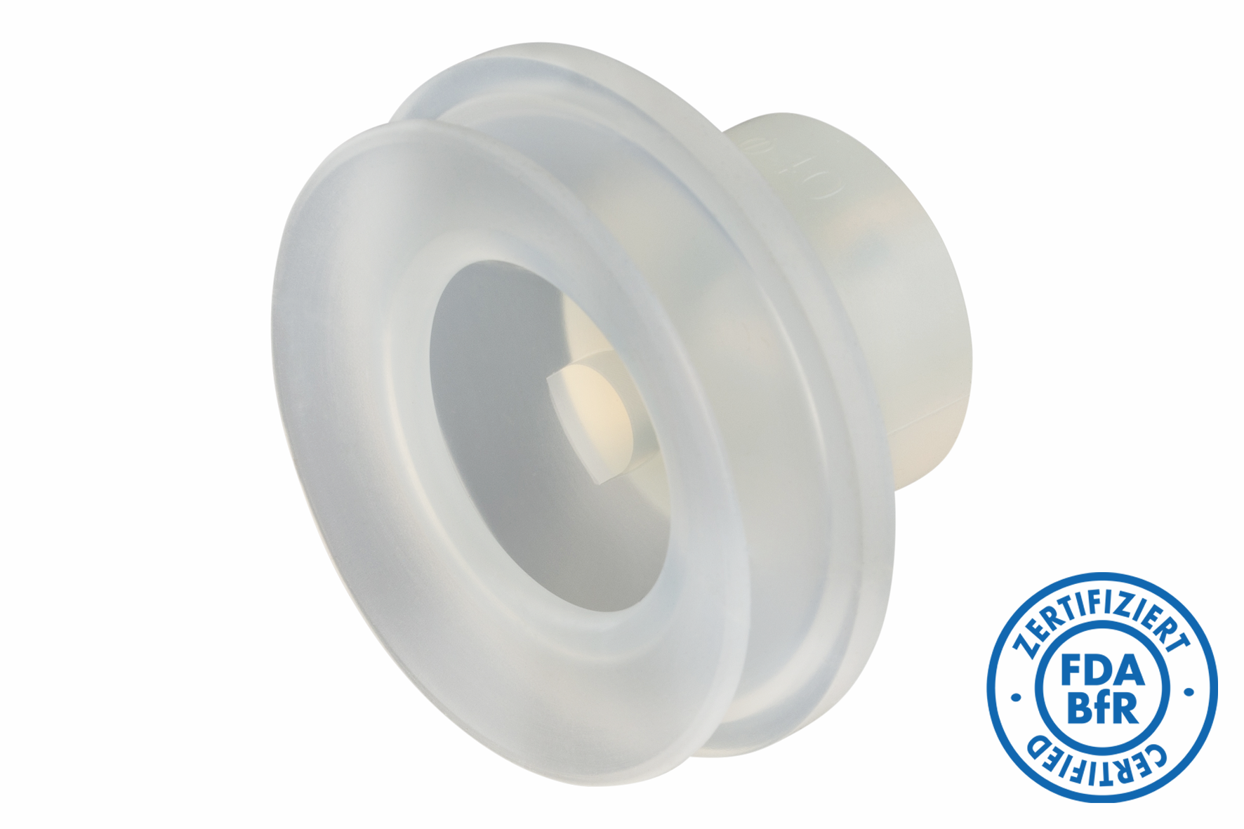 VN 2-6-N  Suction Cup, 2 Bellows Model: round, FDA/BfR Certificate: yes, Bellows: 2, Holding force: 13,4 N, Material: Silicone, : 30