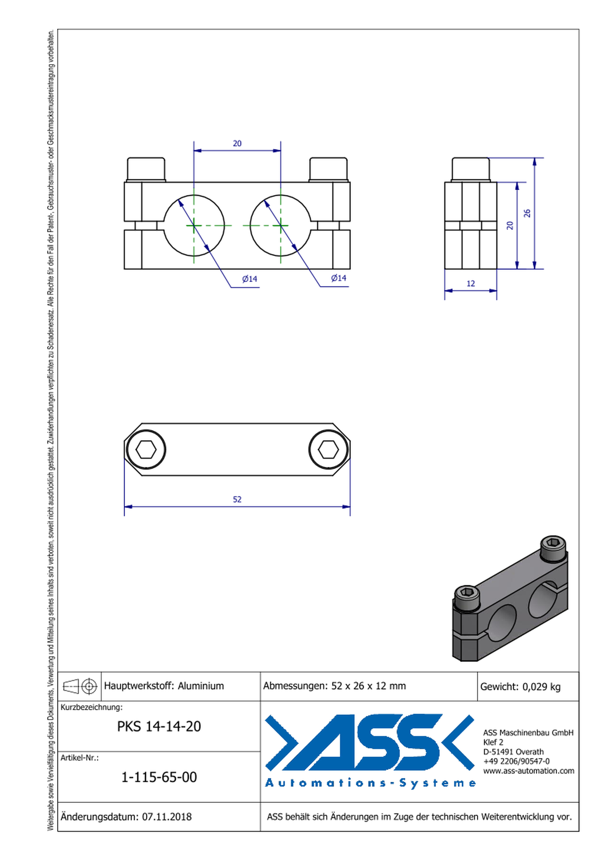 PKS 14-14-20 Parallel Connector