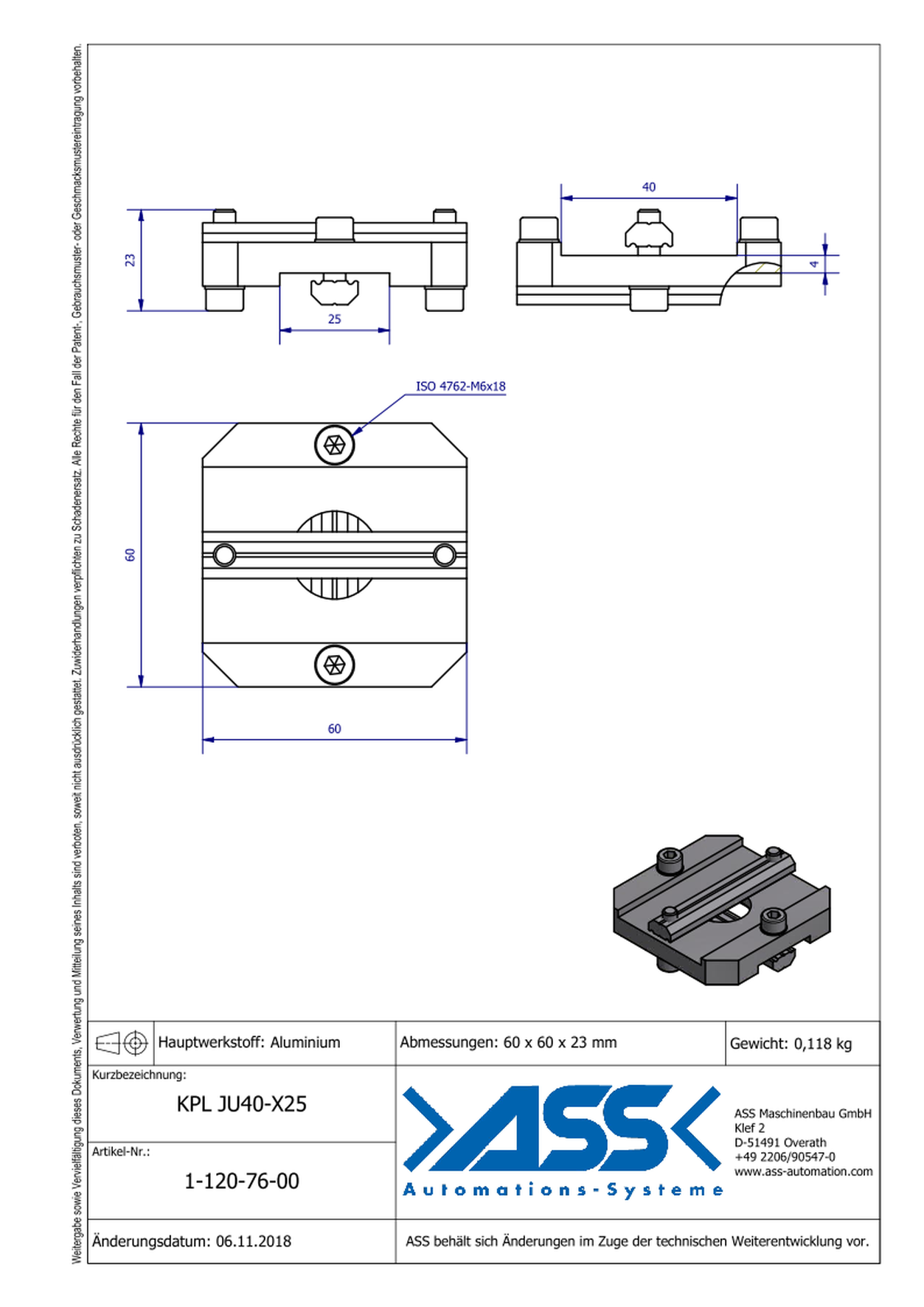 KPL JU40-X25 Cross Joint Connector, form-locking