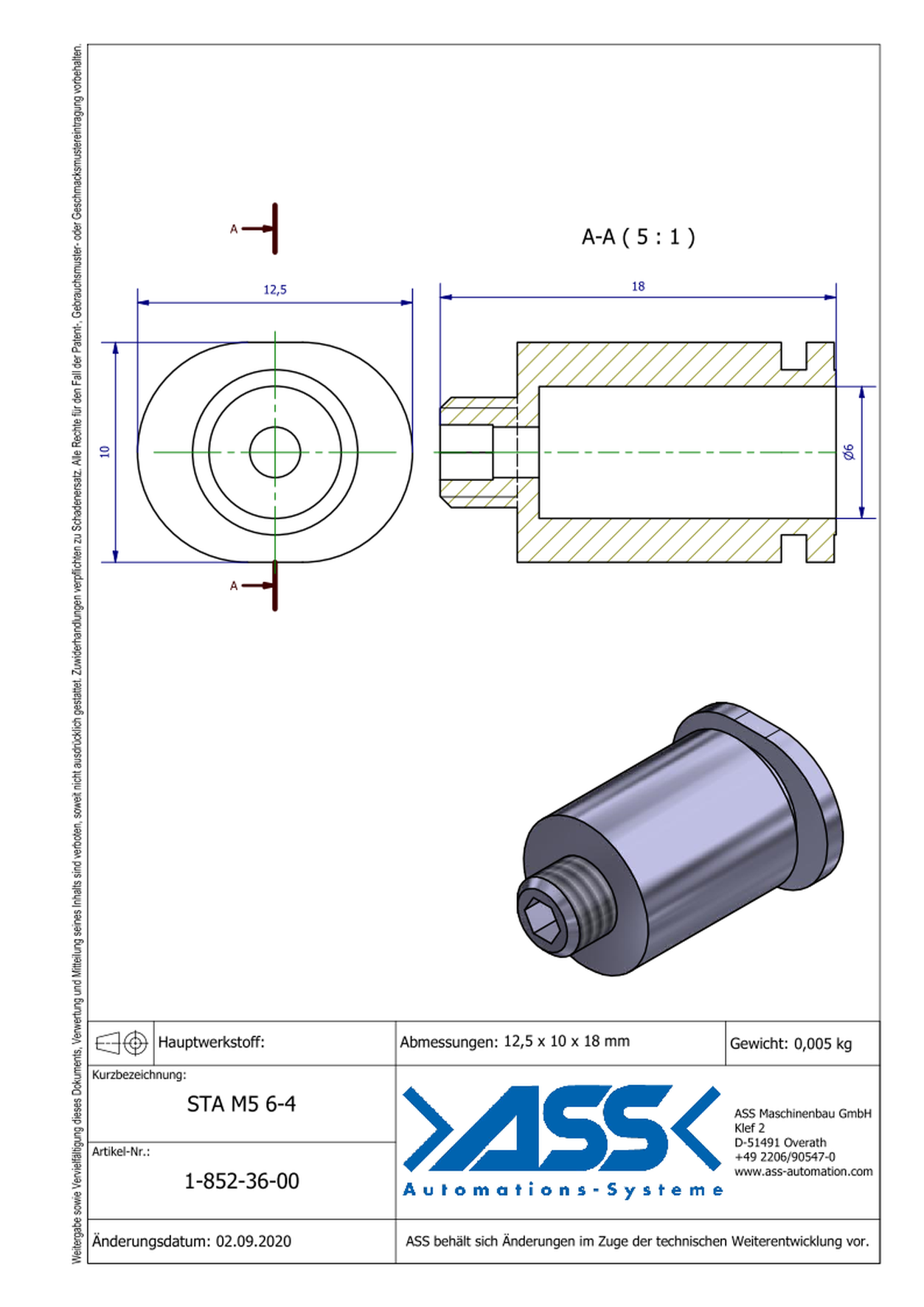 STA M5 6-4 Quick Connector for PSS