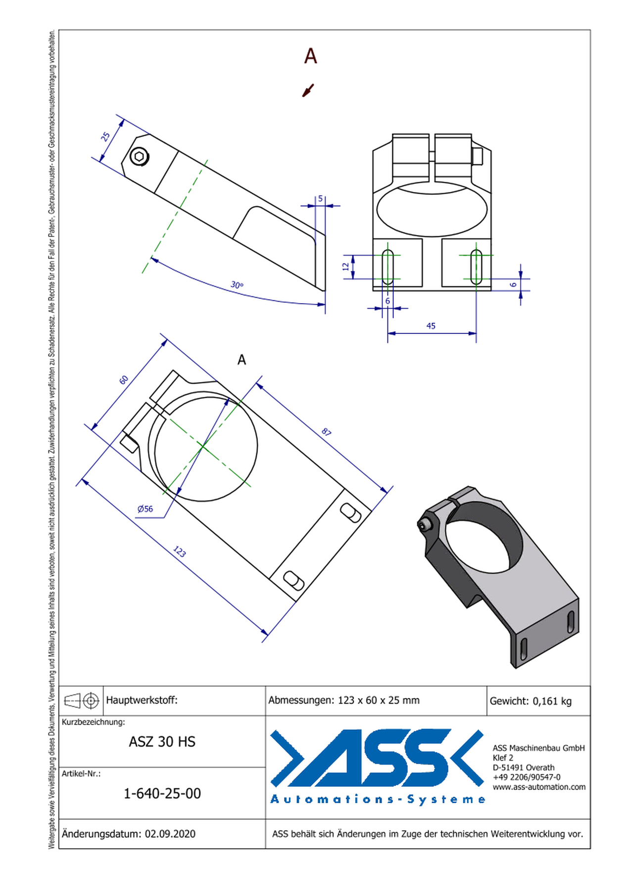 ASZ 30 HS Mounting Bracket for ASN