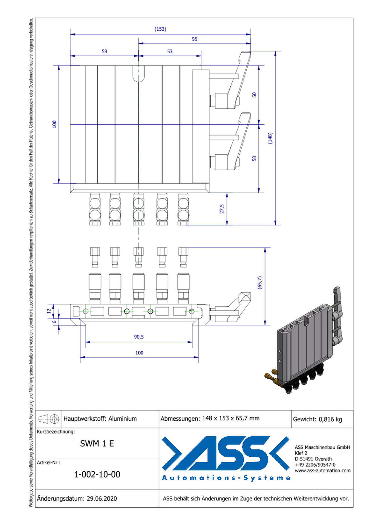 SWM 1 E Quick Change System, extruded