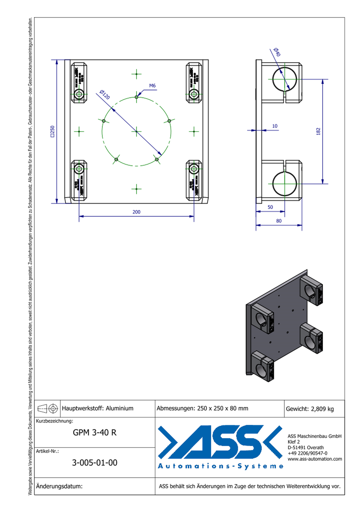  EOAT Base Plate, Tubular-System