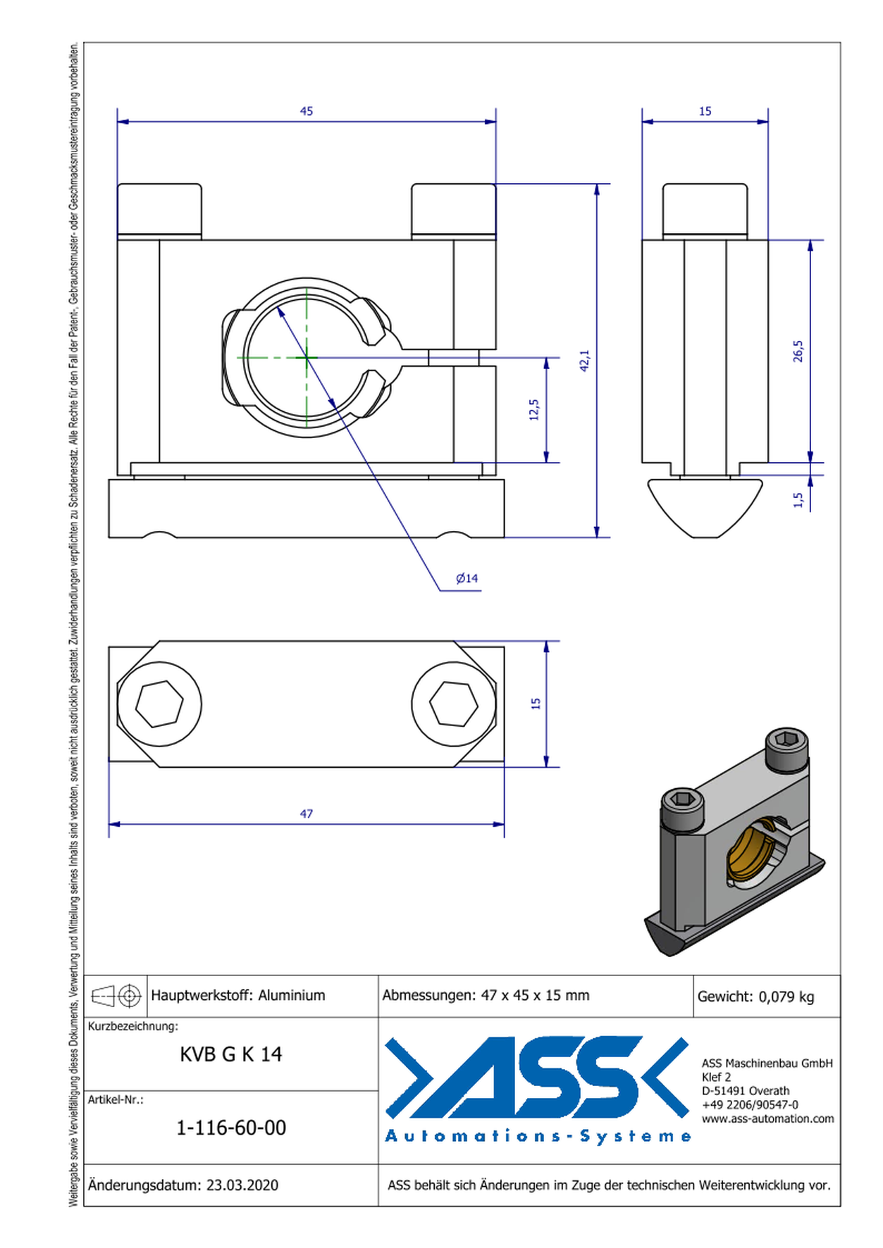 KVB G K 14 Cross Connector with Ball Joint