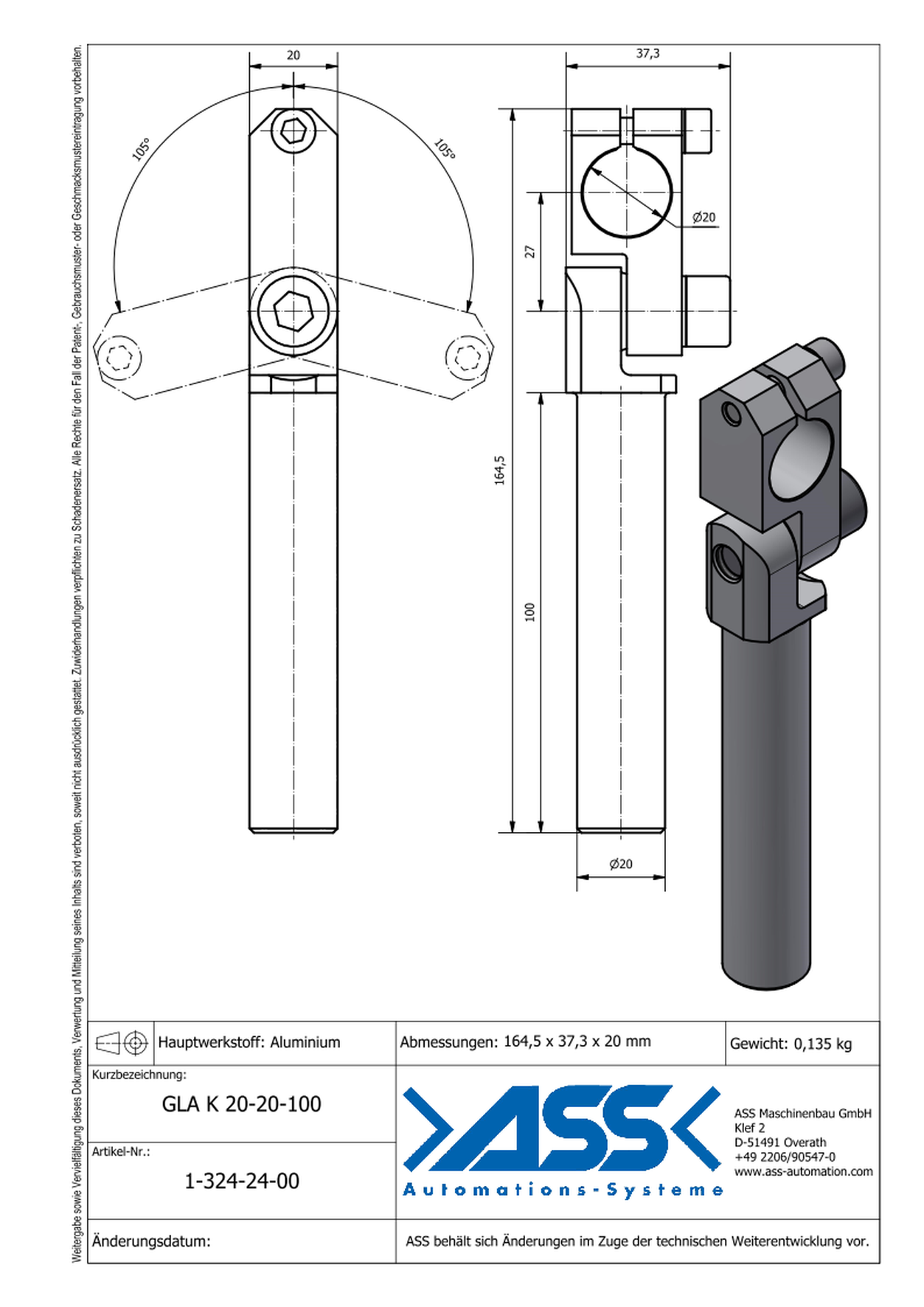 WKA 6-6-60 Angle Arm, Micro Series