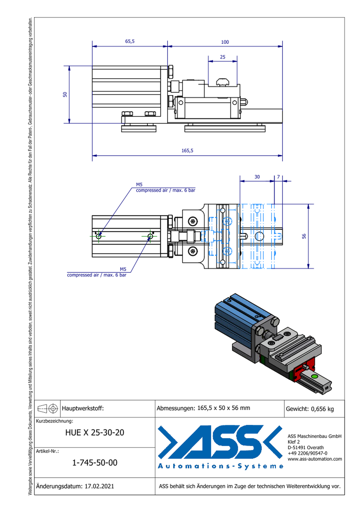 HUE X 25-30-20 Slide Unit with connection to X-Profile