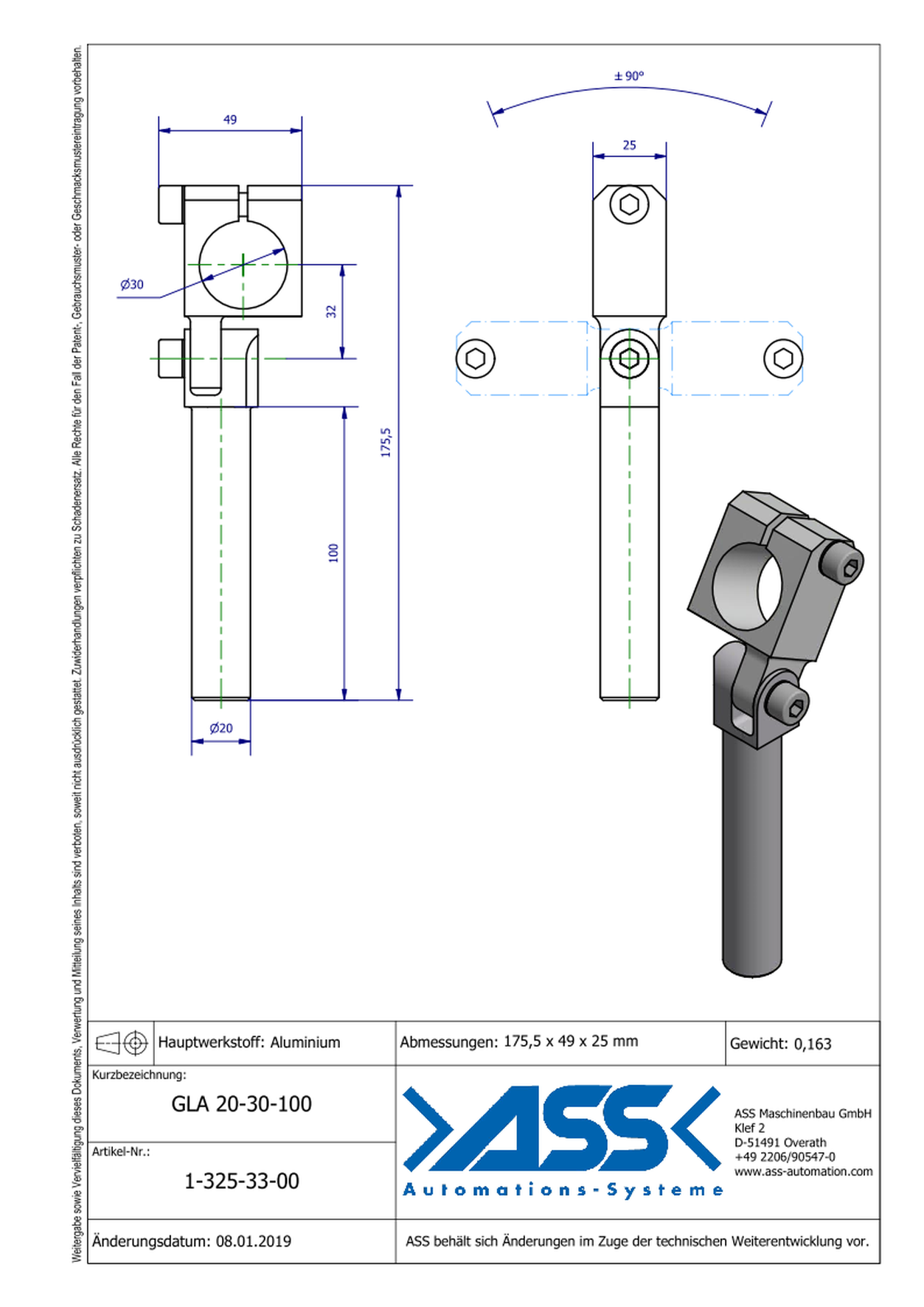 GLA 20-30-100 Elbow Arm