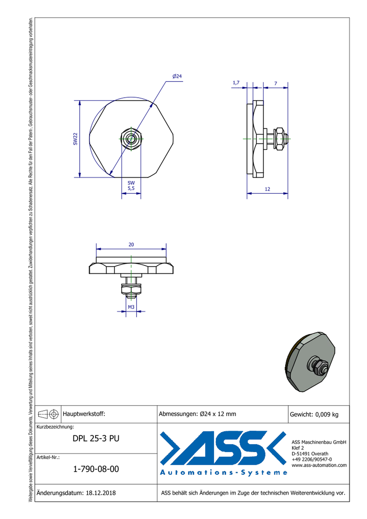 DPL 25-3 PU Pressure Plate