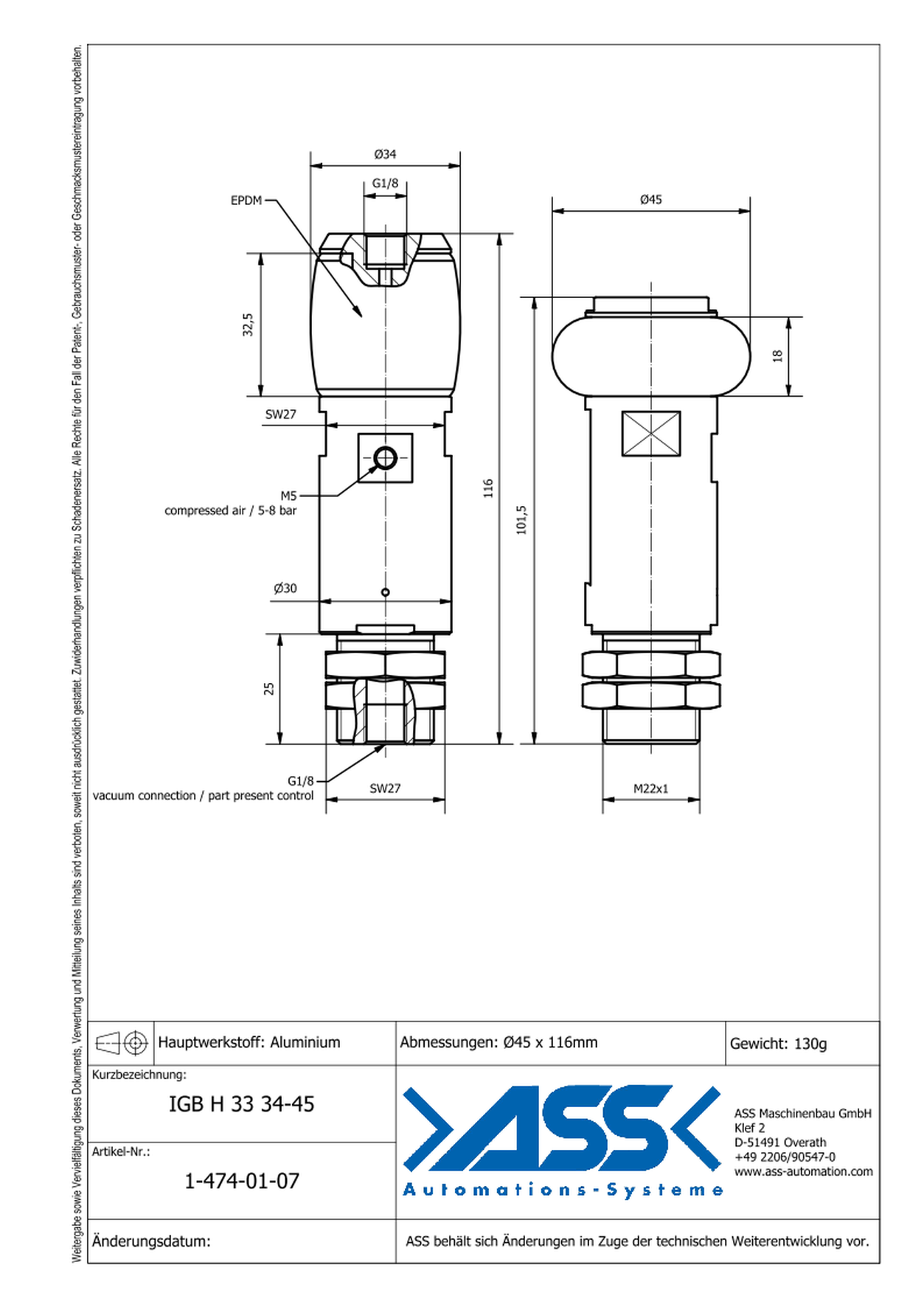 IGB H 33 34-45 ID Gripper, Bellow, Lifting