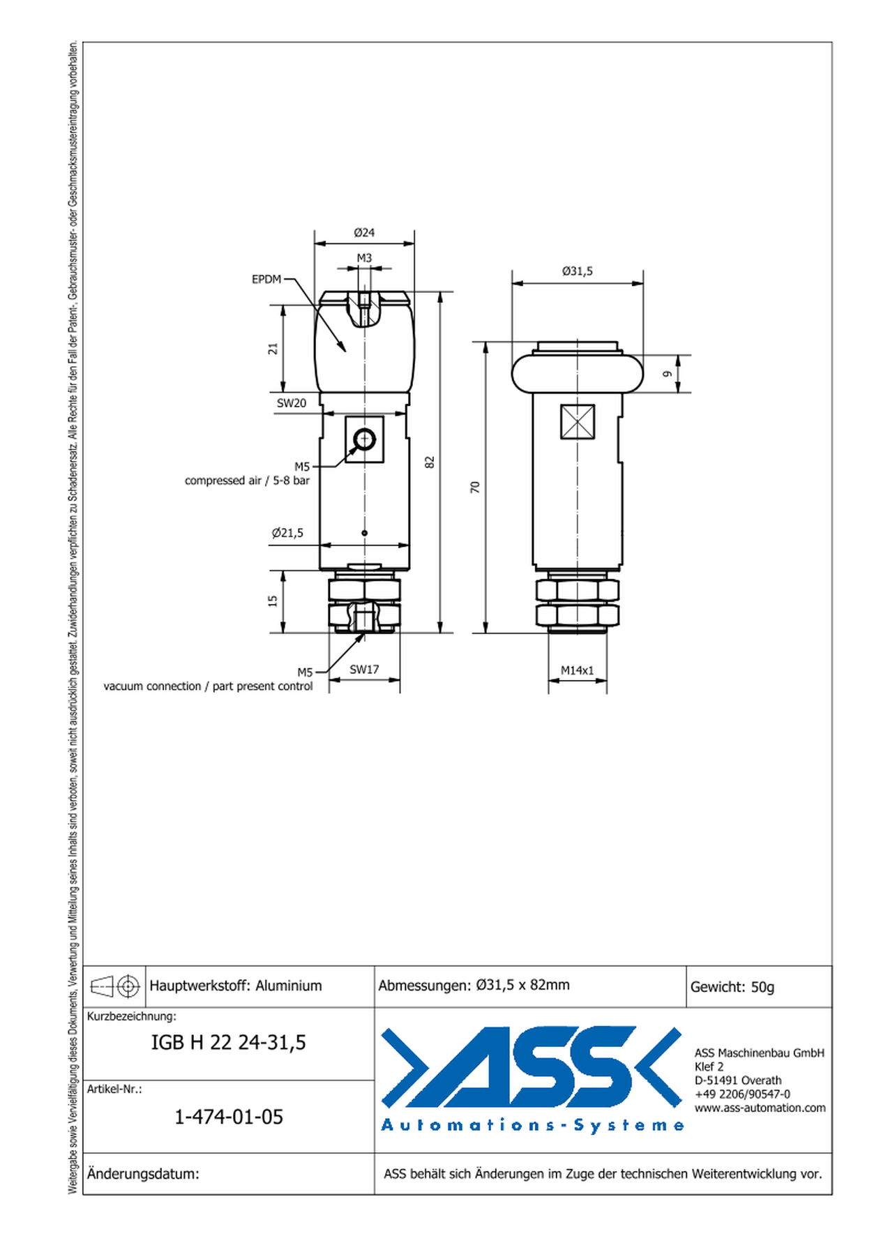 IGB H 22 24-31,5 ID Gripper, Bellow, Lifting