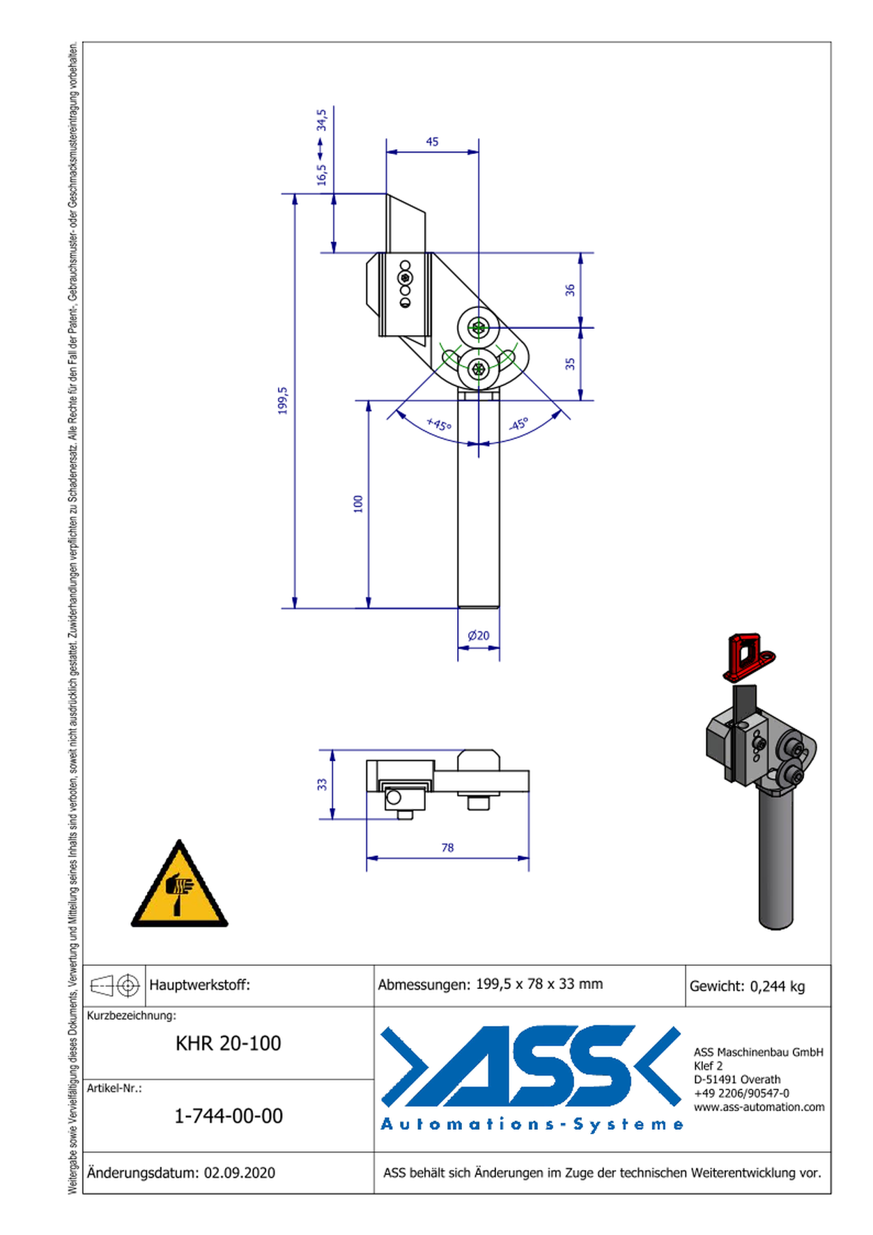 KHR 20-100 Blade Holder