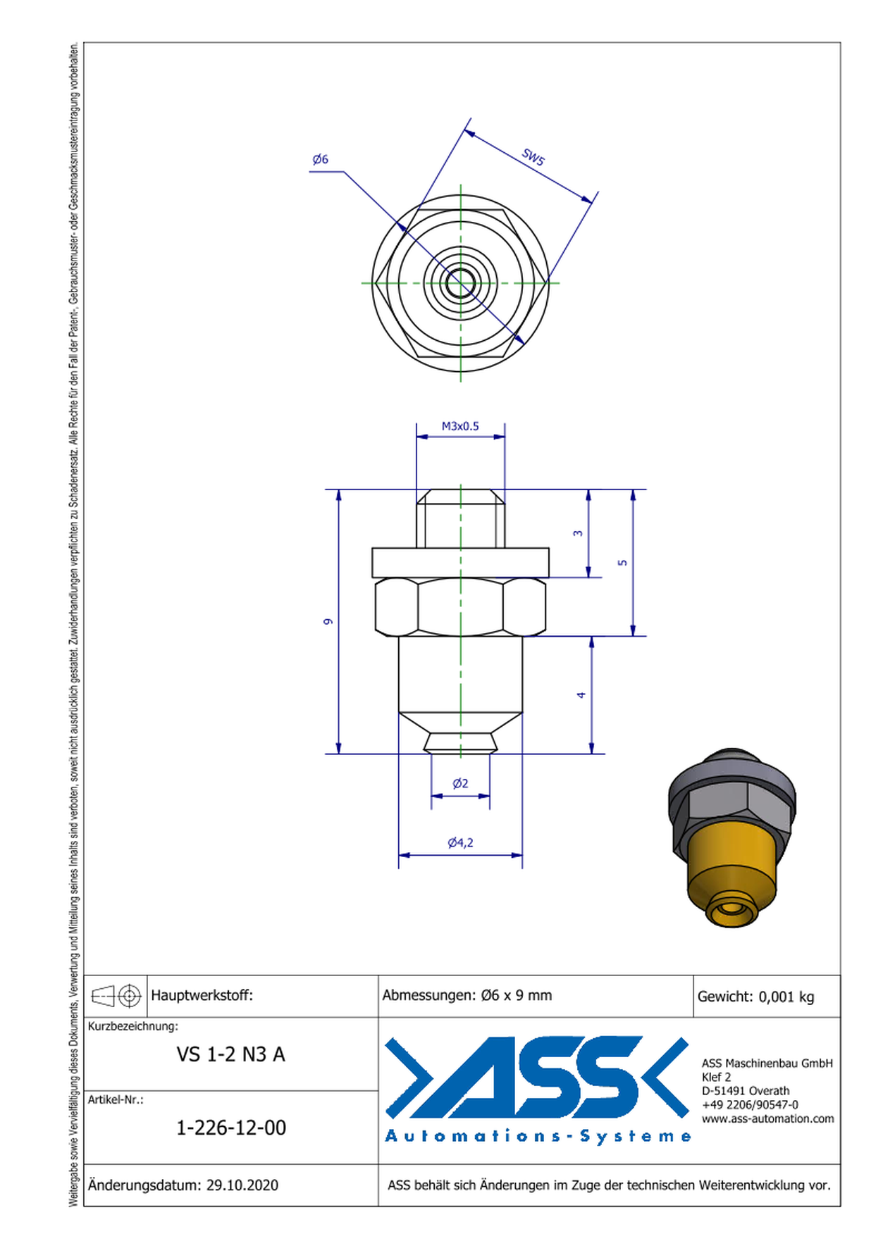 VS 1-2 N3 A Vacuum Cup, 1 Bellow, anti-static, Micro Series