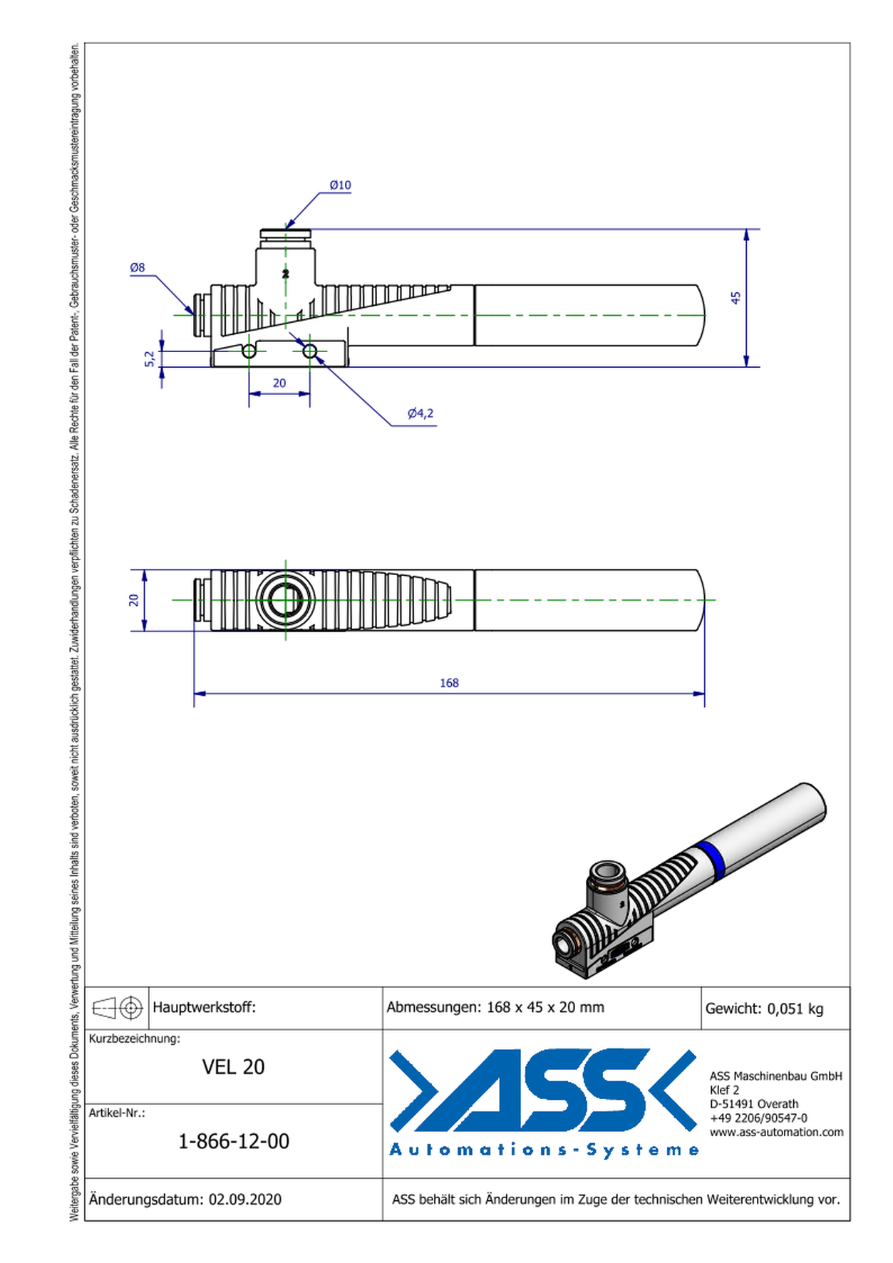 VEL 20 Vacuum Producer, Lightweight