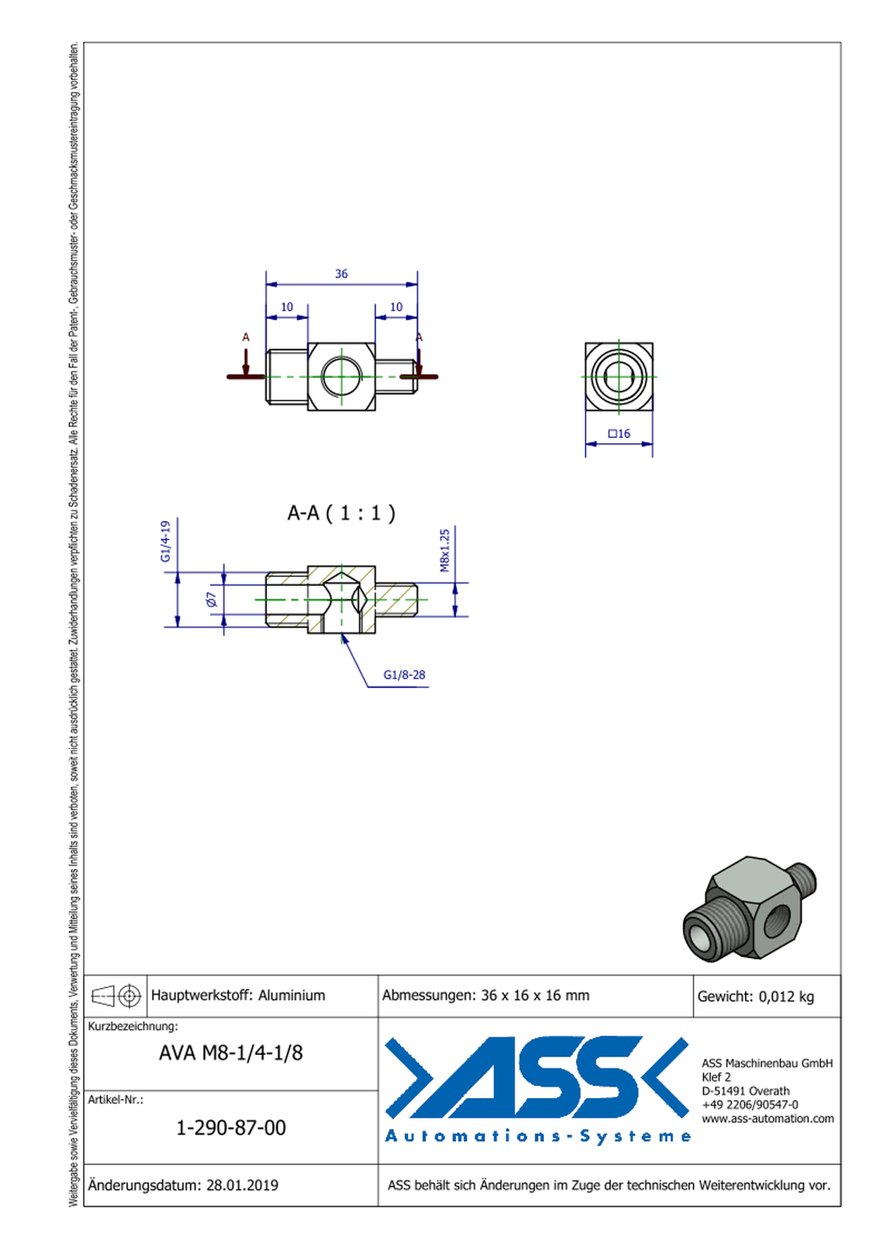 AVA 8-1/4-1/8 Adapter Male