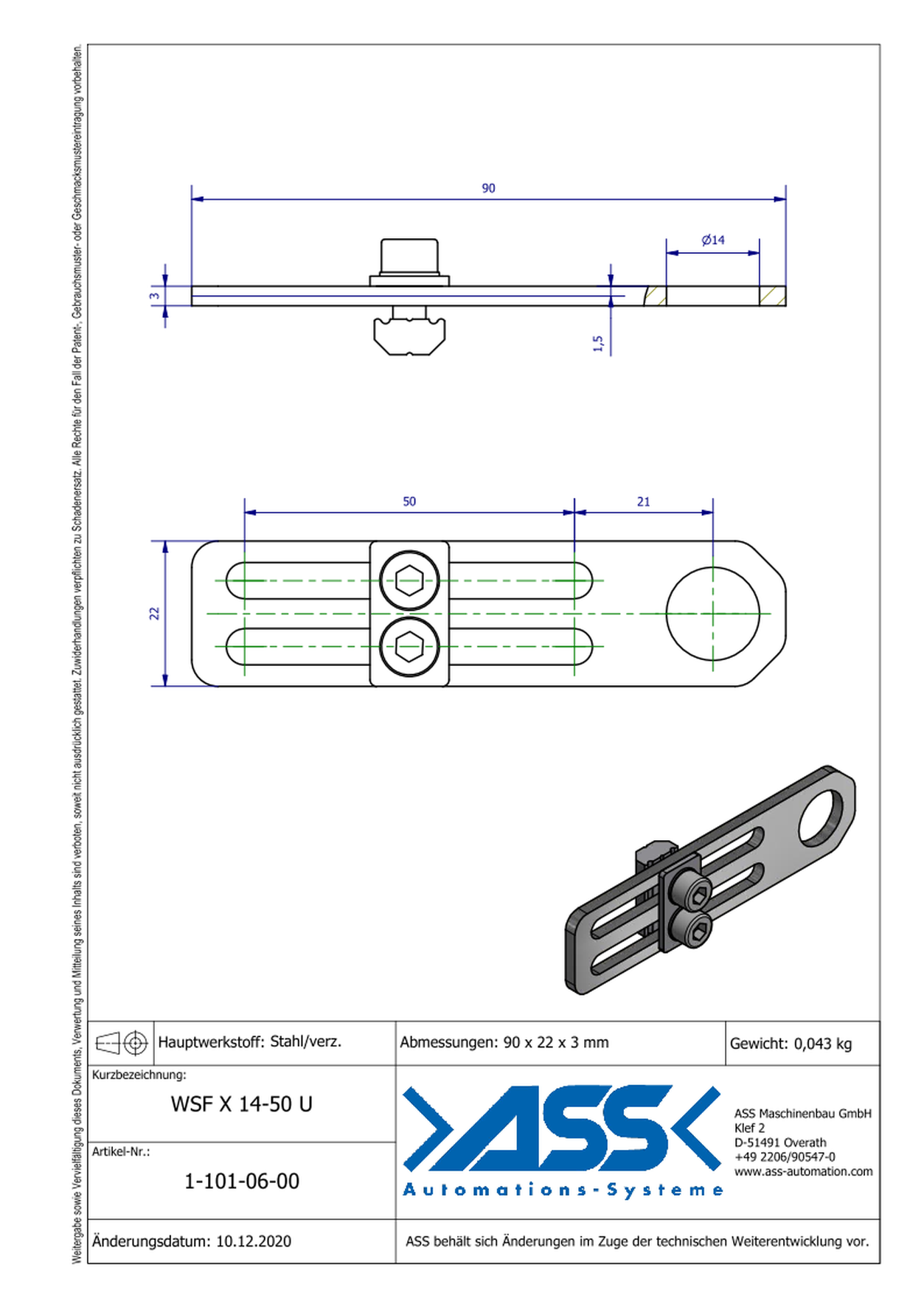 WSF X 14-50 U Flat Angle Clamp