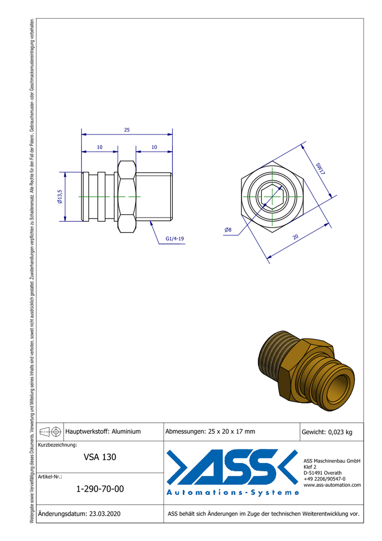 VSA 130 Adapter for Suction Cups