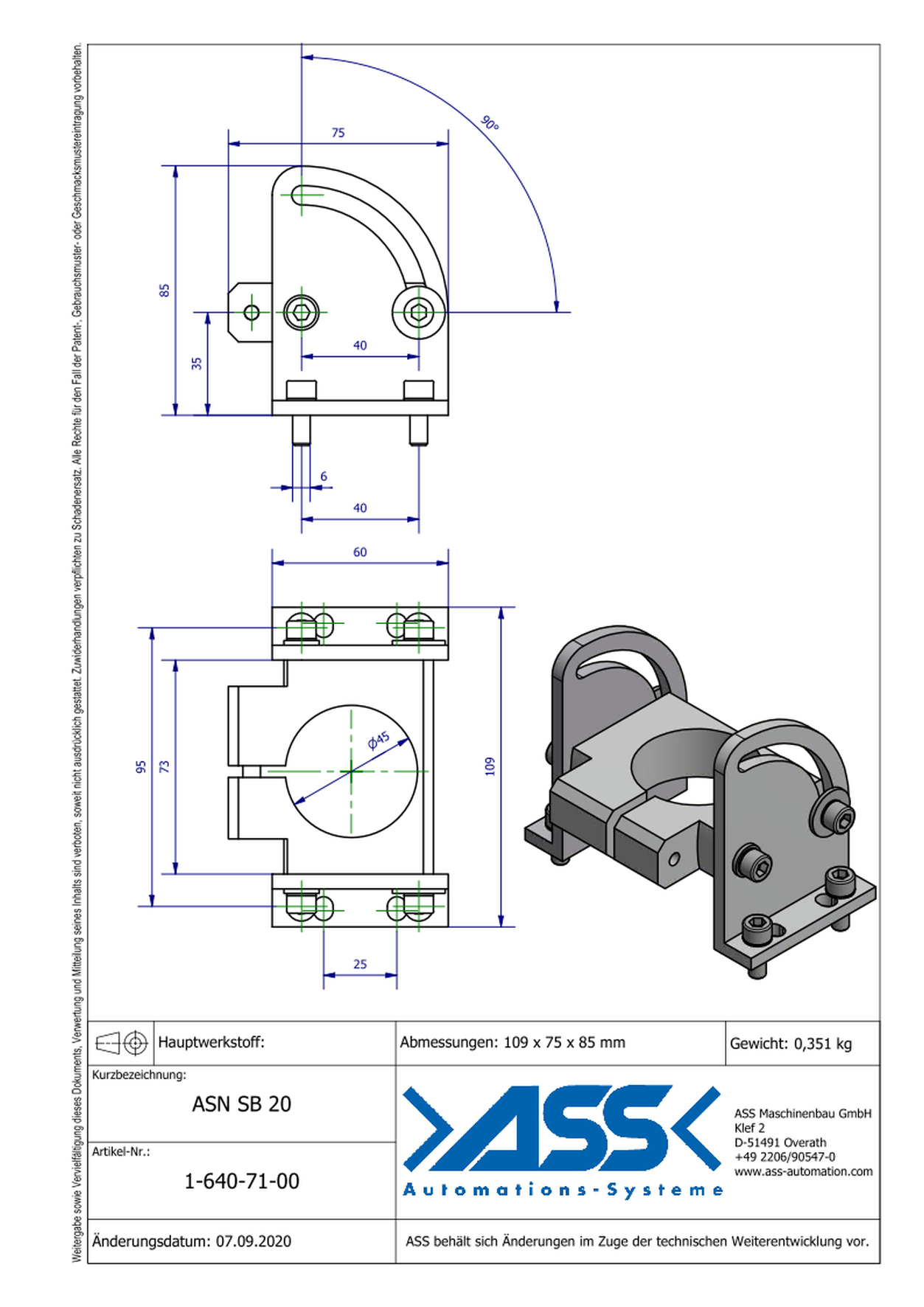 ASN SB 20 Swivel Bracket for ASN