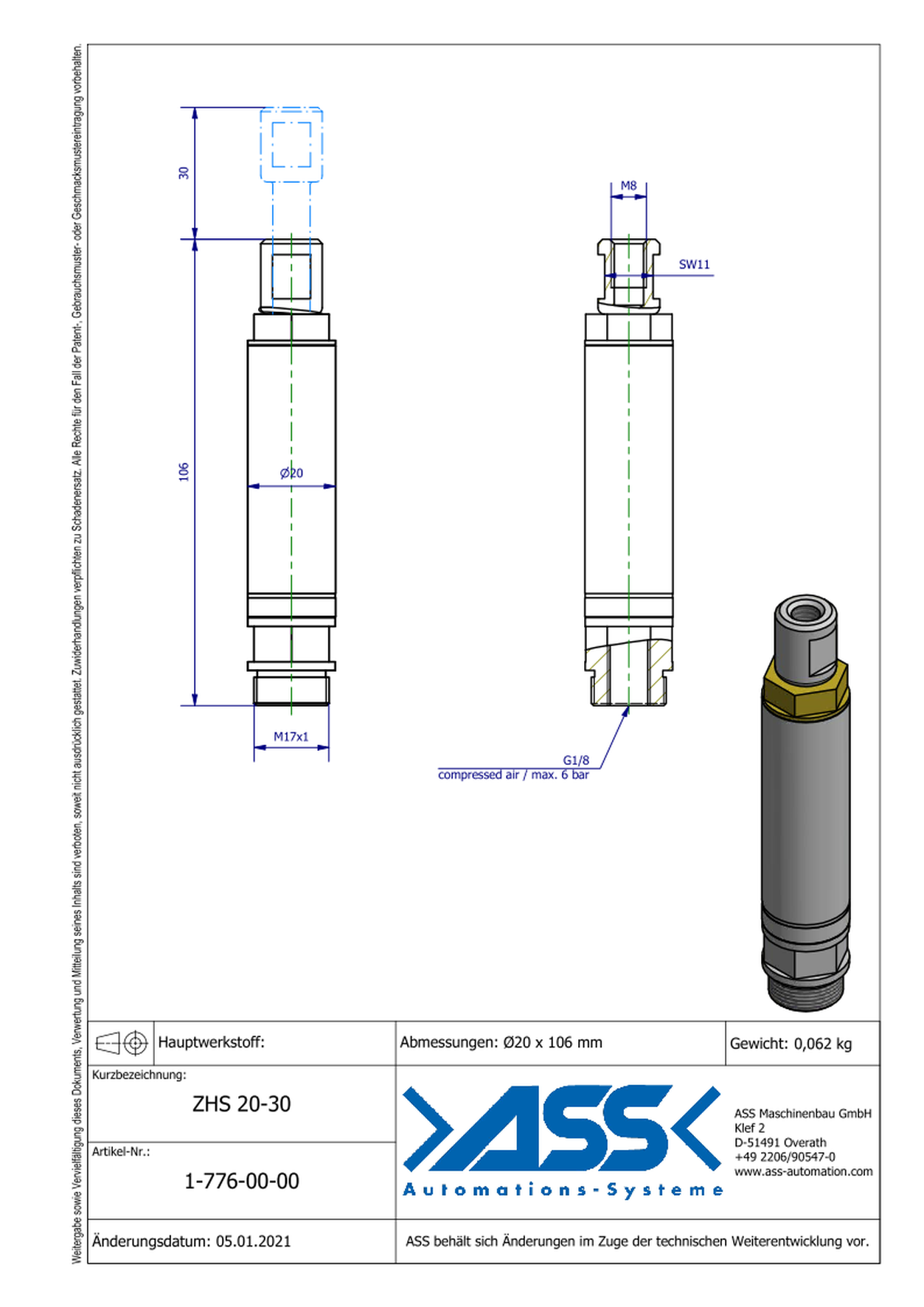 ZHS 20-30 Stroke Unit for Vacuum Cups