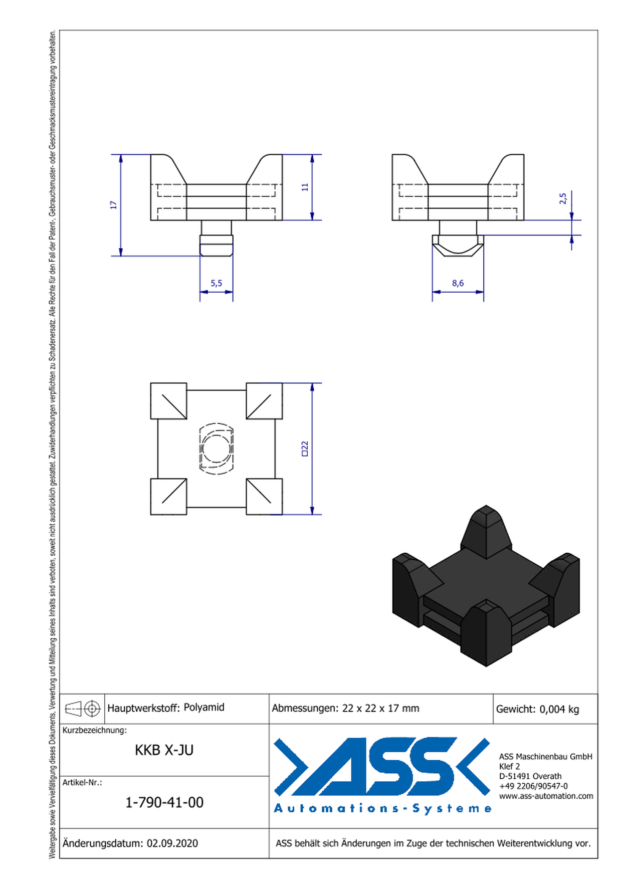 KKB-X-JU Twist on cable/hose saddle