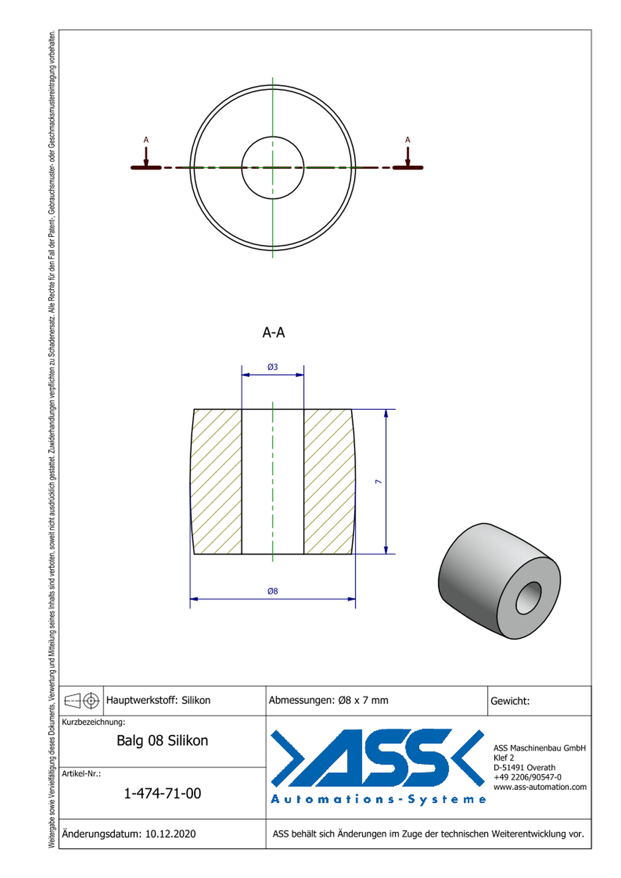 Balg 8 Silikon Spare Bellow for IGB