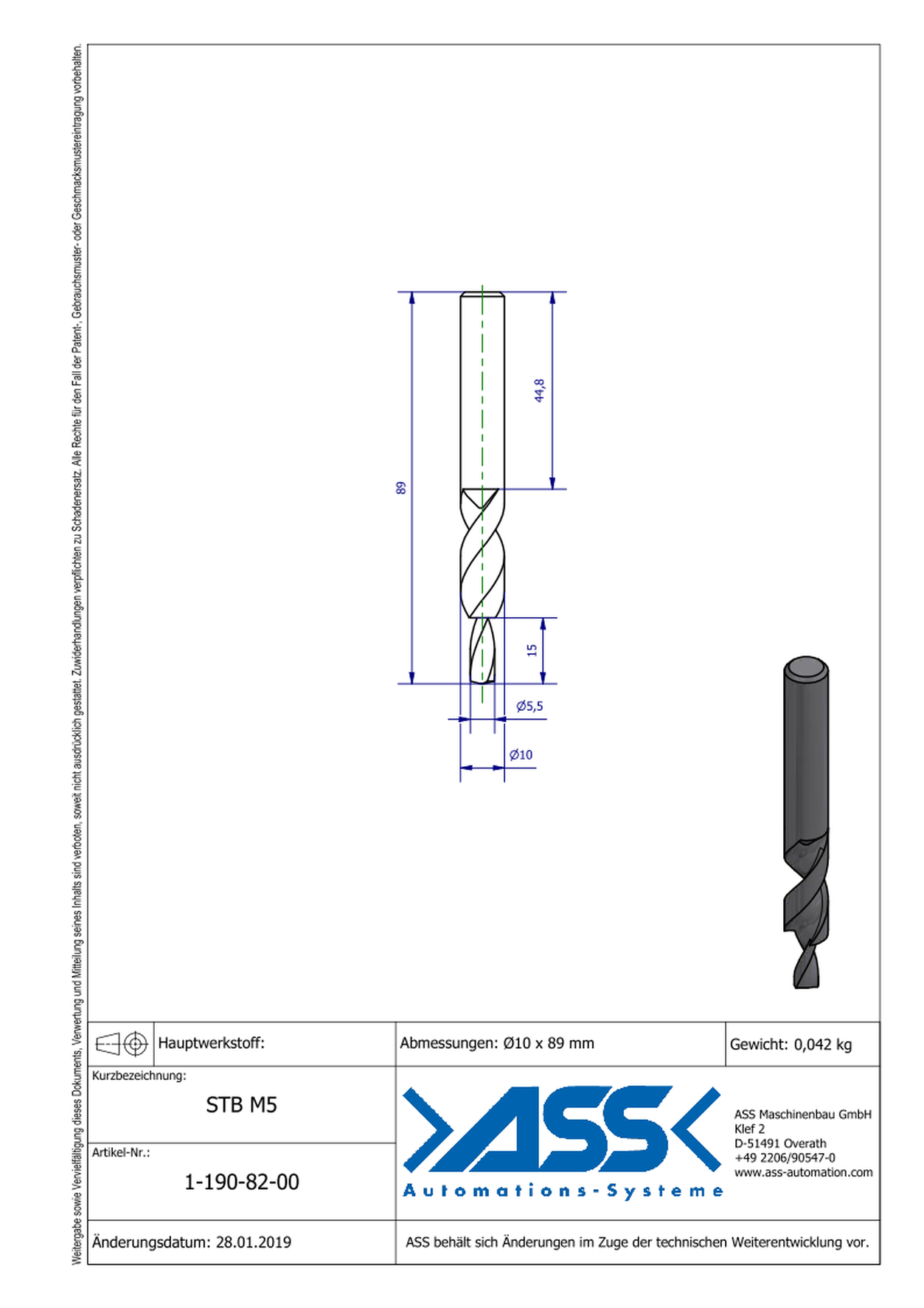 STB M5 Stepped Drill