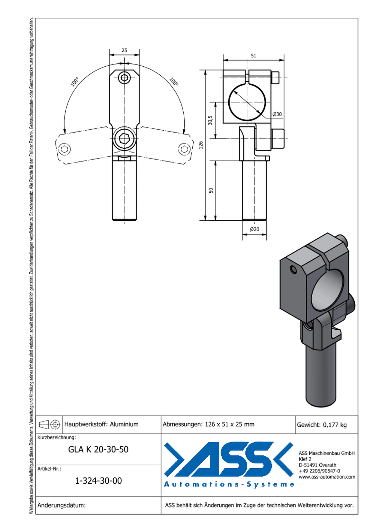 WKA 6-6-60 Angle Arm, Micro Series