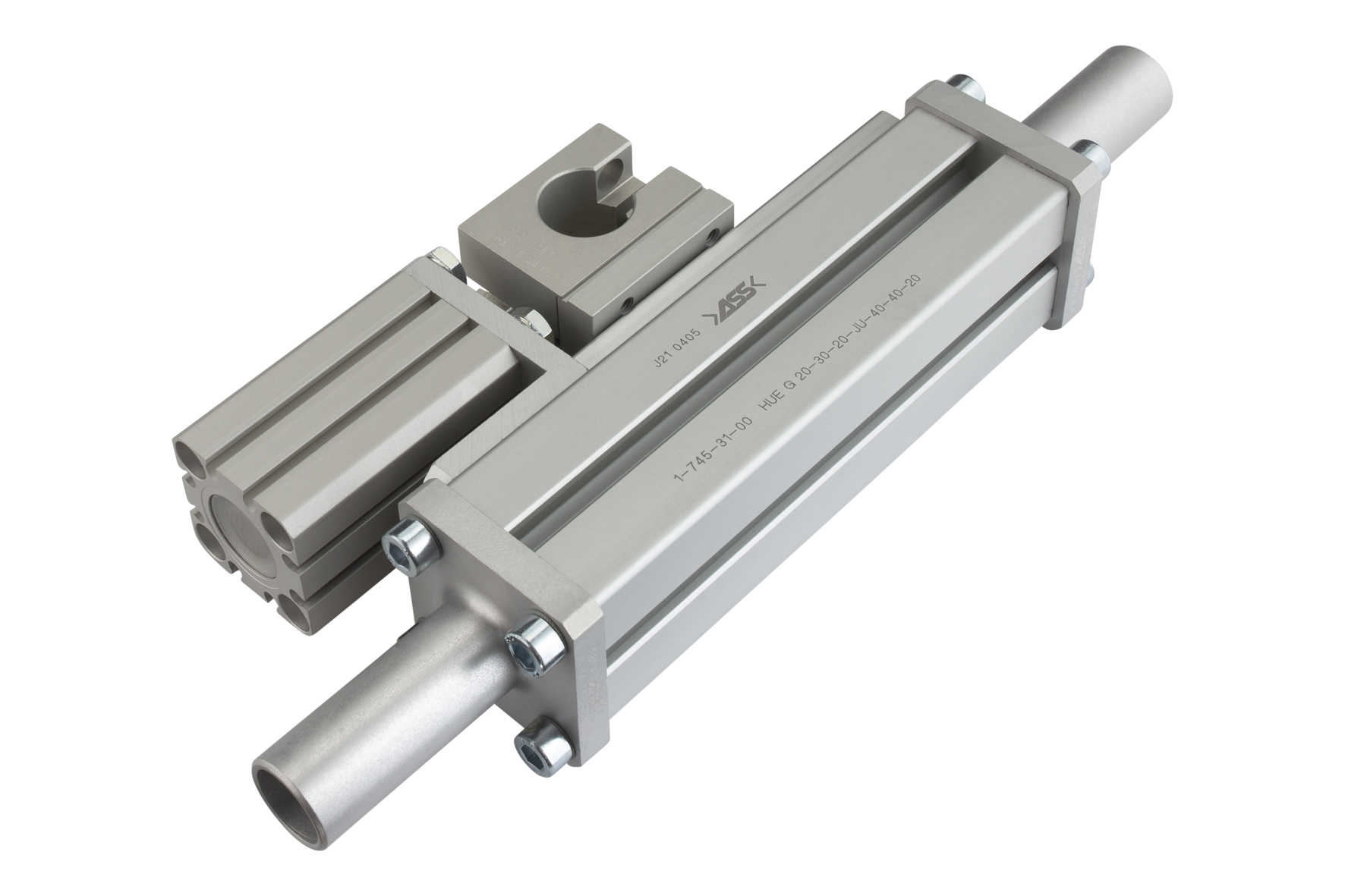 HUE G 20-30-20-X-25-25-14  Slide Unit with Sliding Guide on Profile Stroke: 30 mm, Piston Ø: 20 mm, : 20 mm, Clamping Ø: 20 mm, : 50 mm