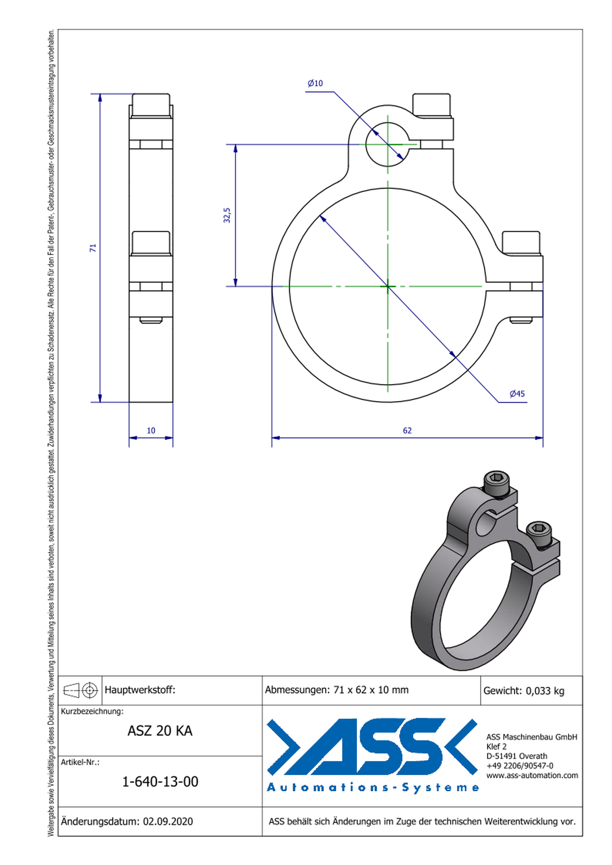 ASZ 20 KA Combination Clamp for Sprue Grupper + ASN