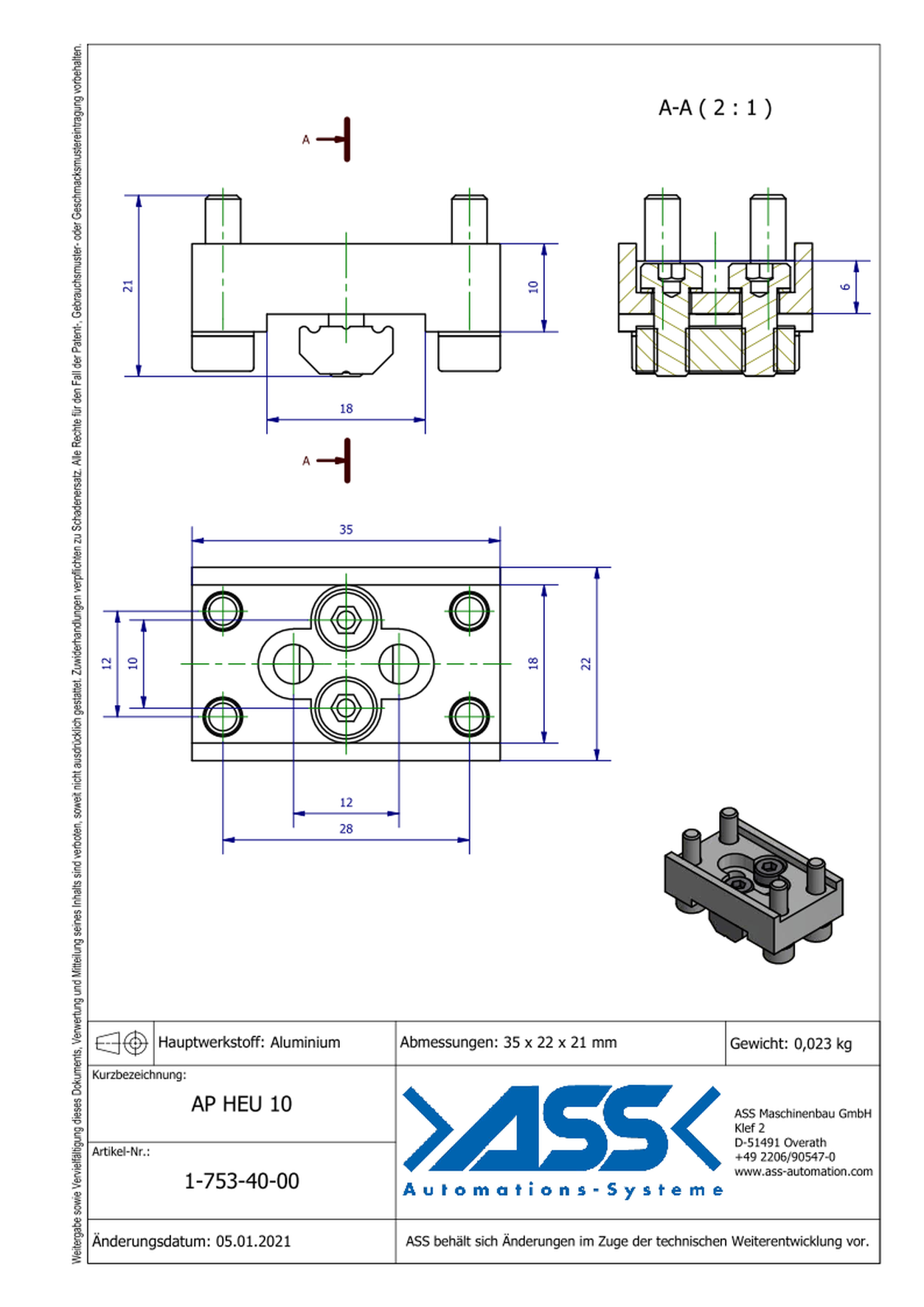 AP HEU 10 Mounting Adapter for Stroke Unit HEU