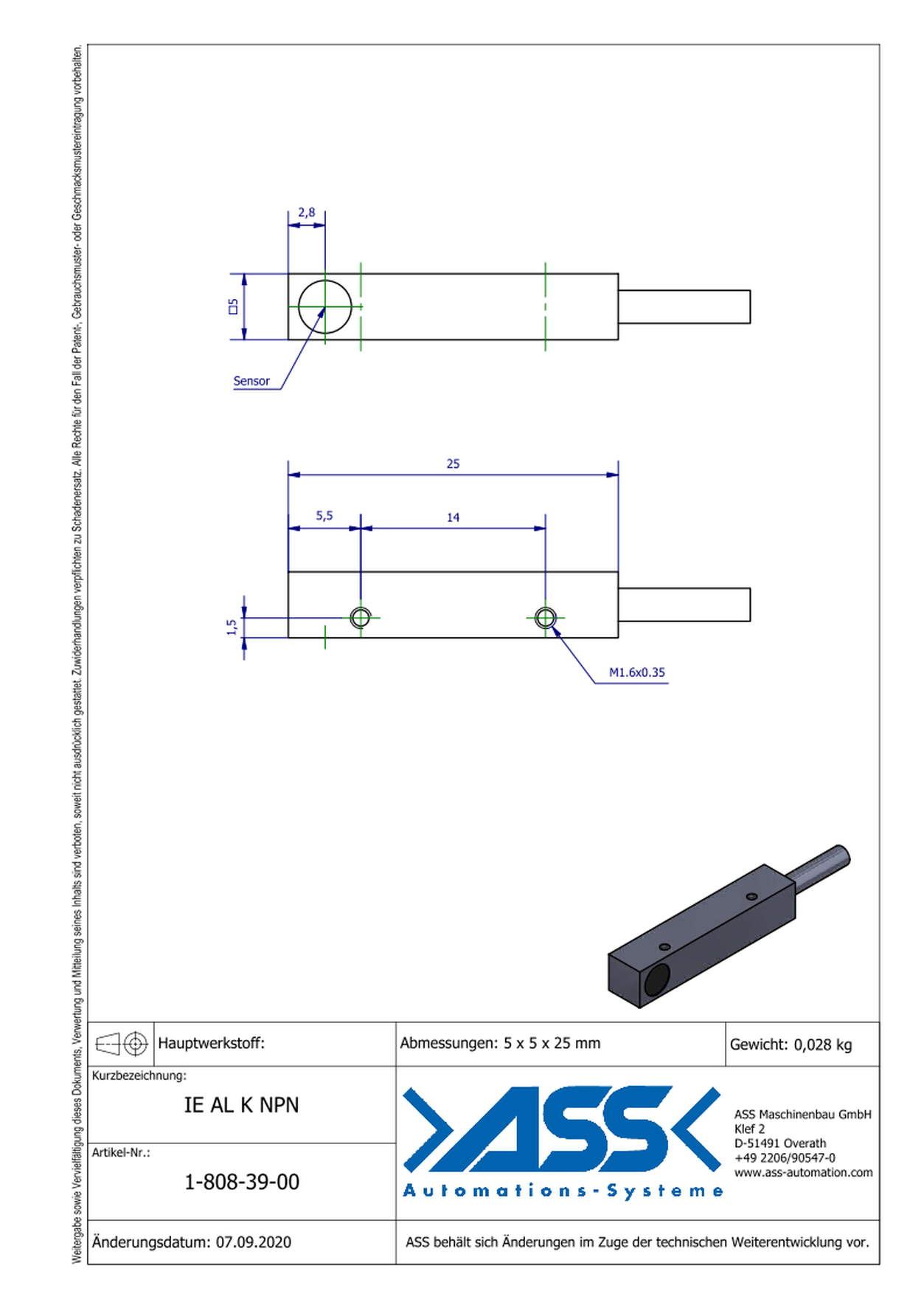 IE AL K NPN Proximity Switch