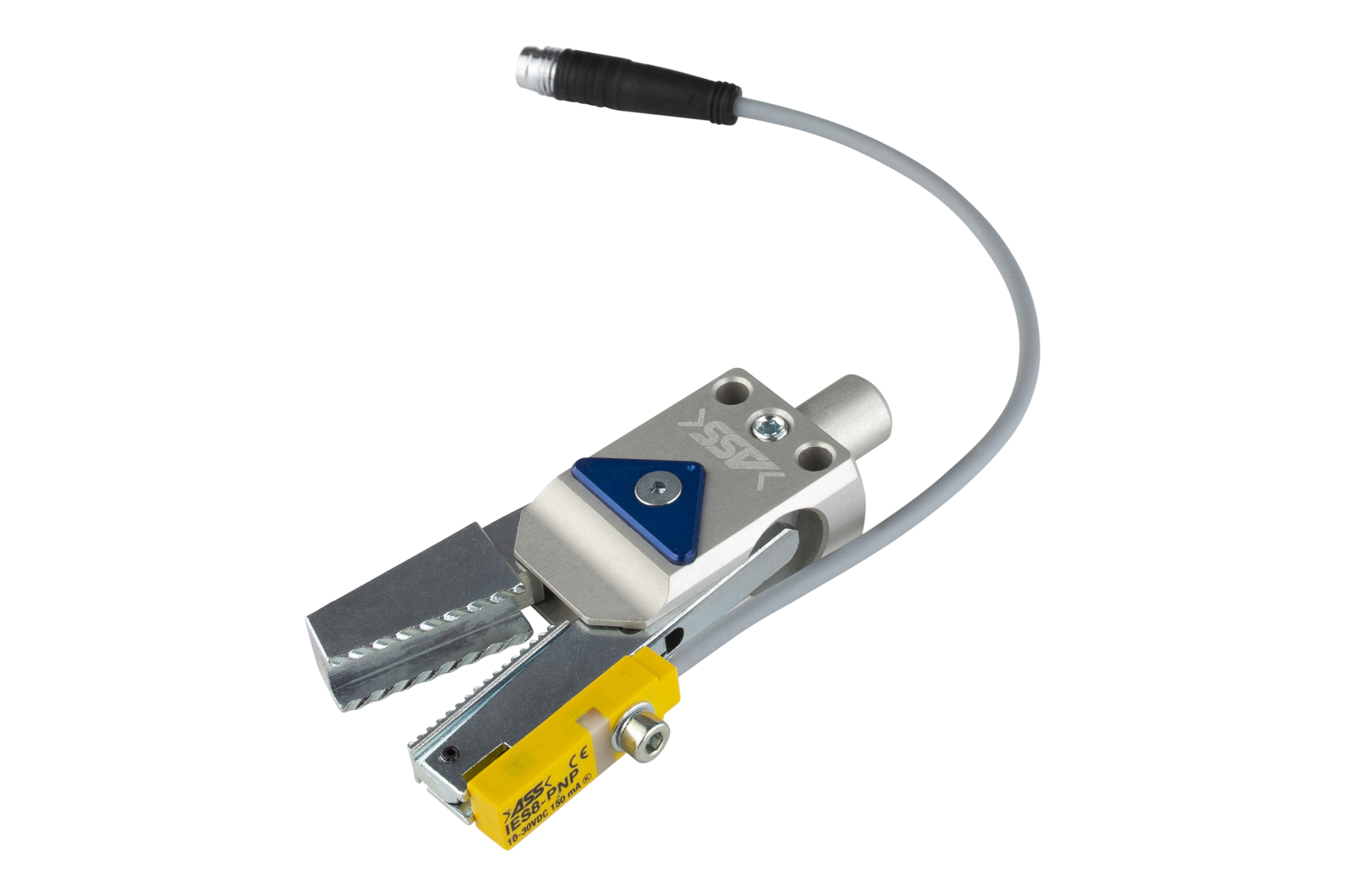 GRZ 10-12 G Gripper with Jaw Type: Smooth / Smooth Piston Ø: 12 mm, : 10 mm, Opening width: 14 mm, Jaw type: soft materials contour / query, Closing Force: 28 N, Connection: plug M8, Signal output: NPN