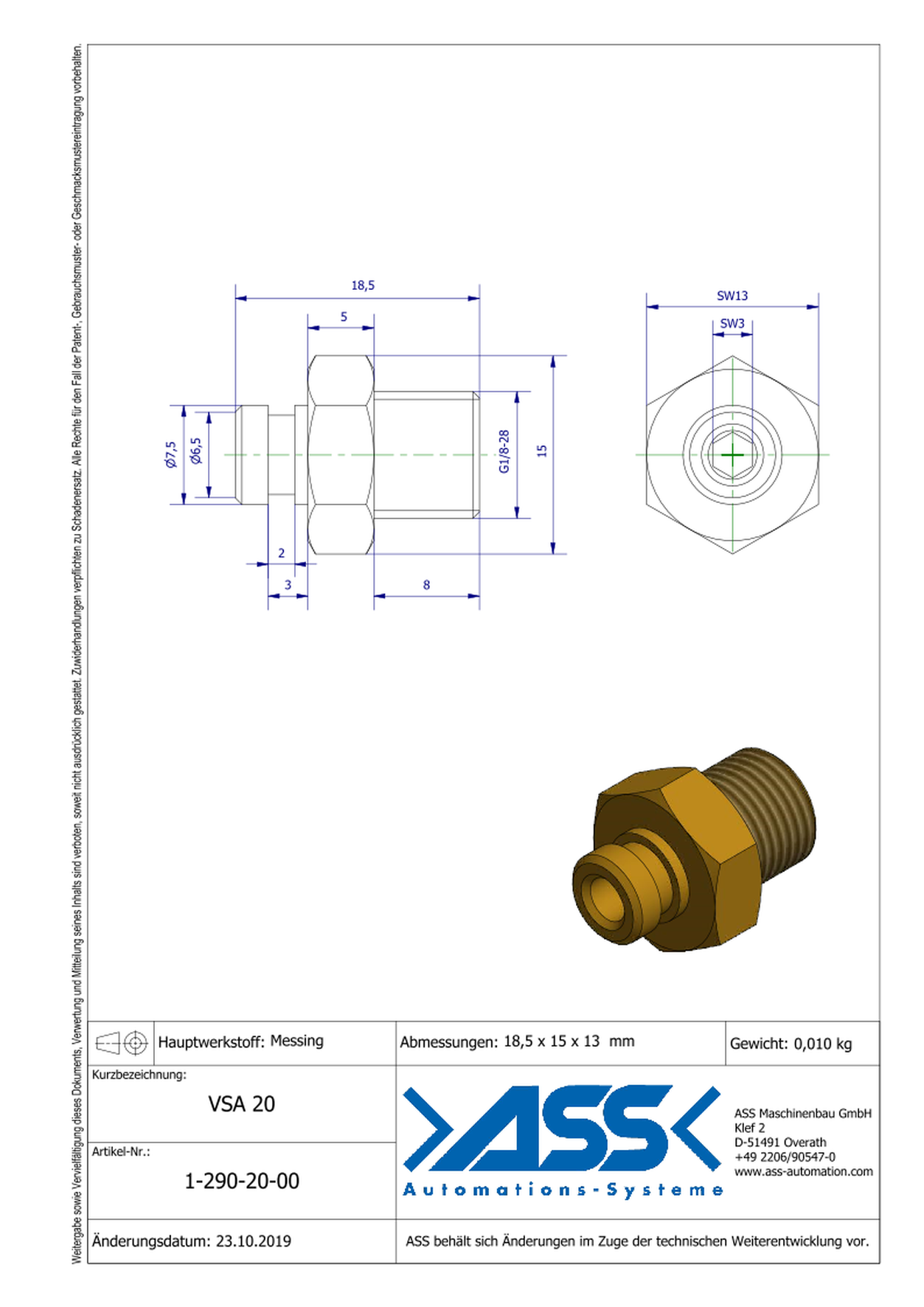 VSA 20 Adapter for Suction Cups