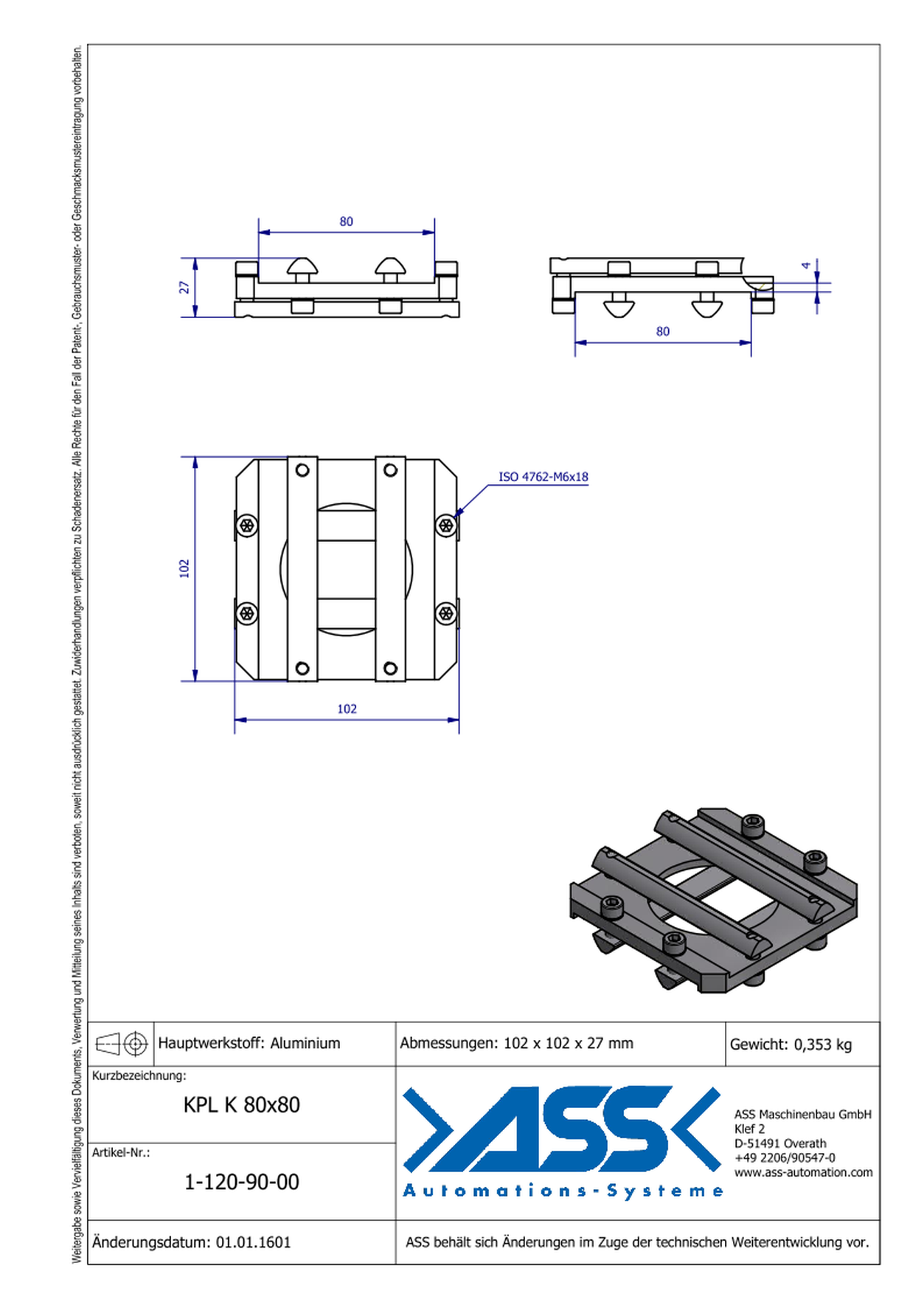 KPL K 80-80 Cross Joint Connector, form-locking