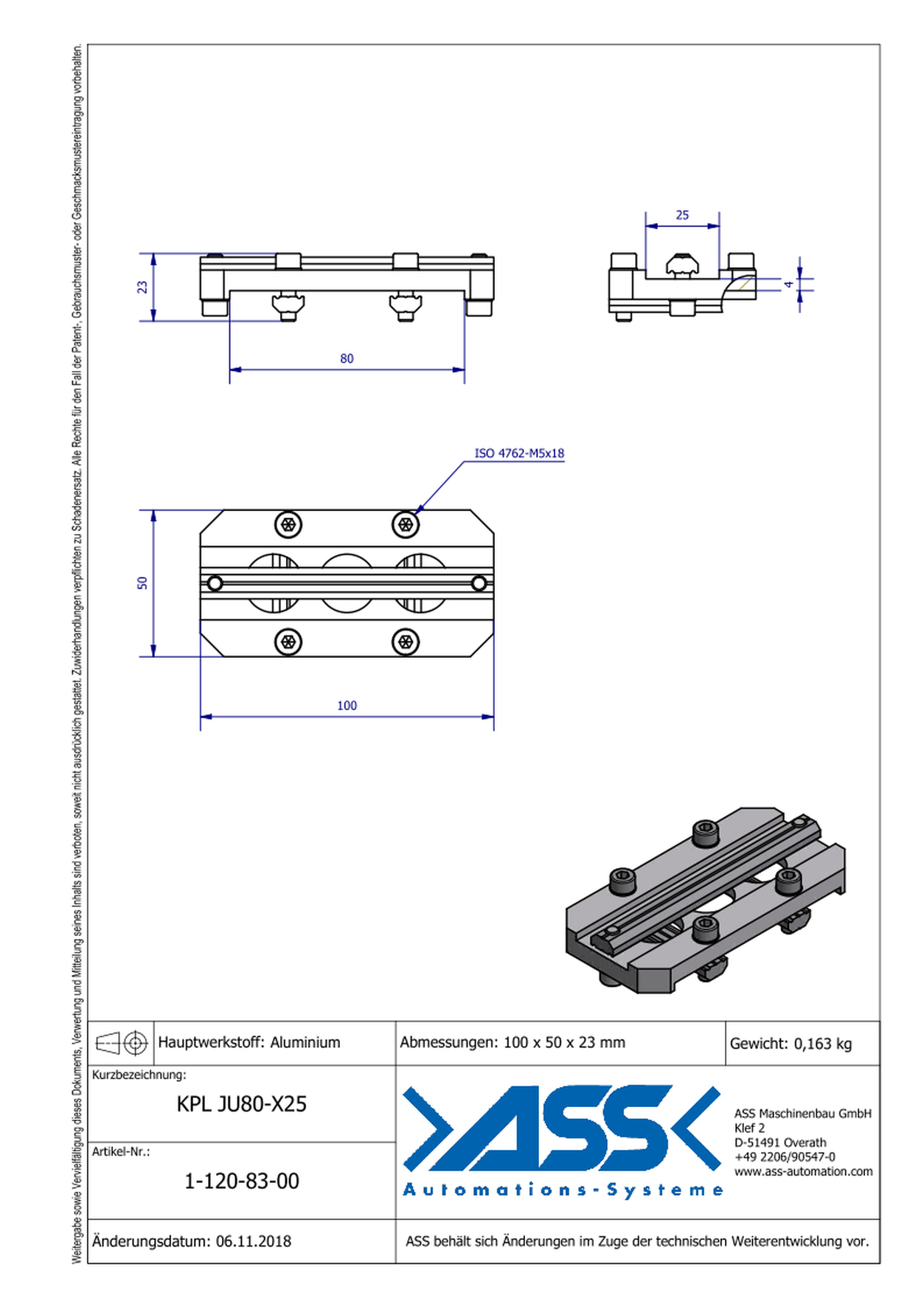 KPL JU 80-X25 Cross Joint Connector, form-locking