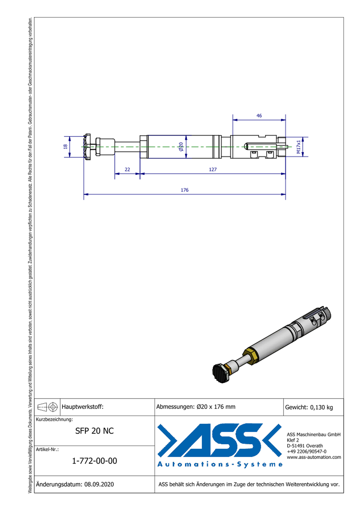 SFP 20 NC Stacking Guide, Precise