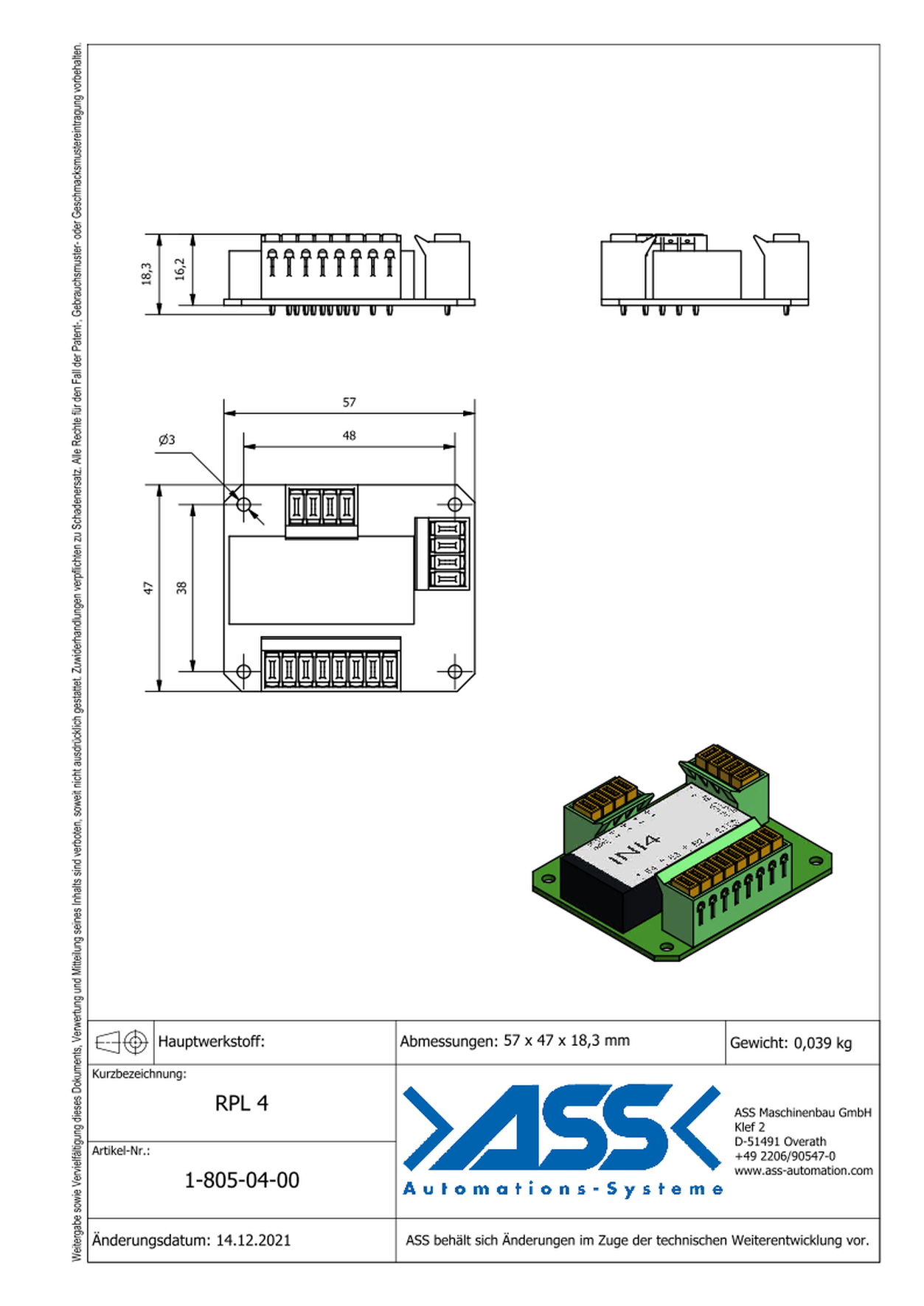 RPL 4 Relay Board