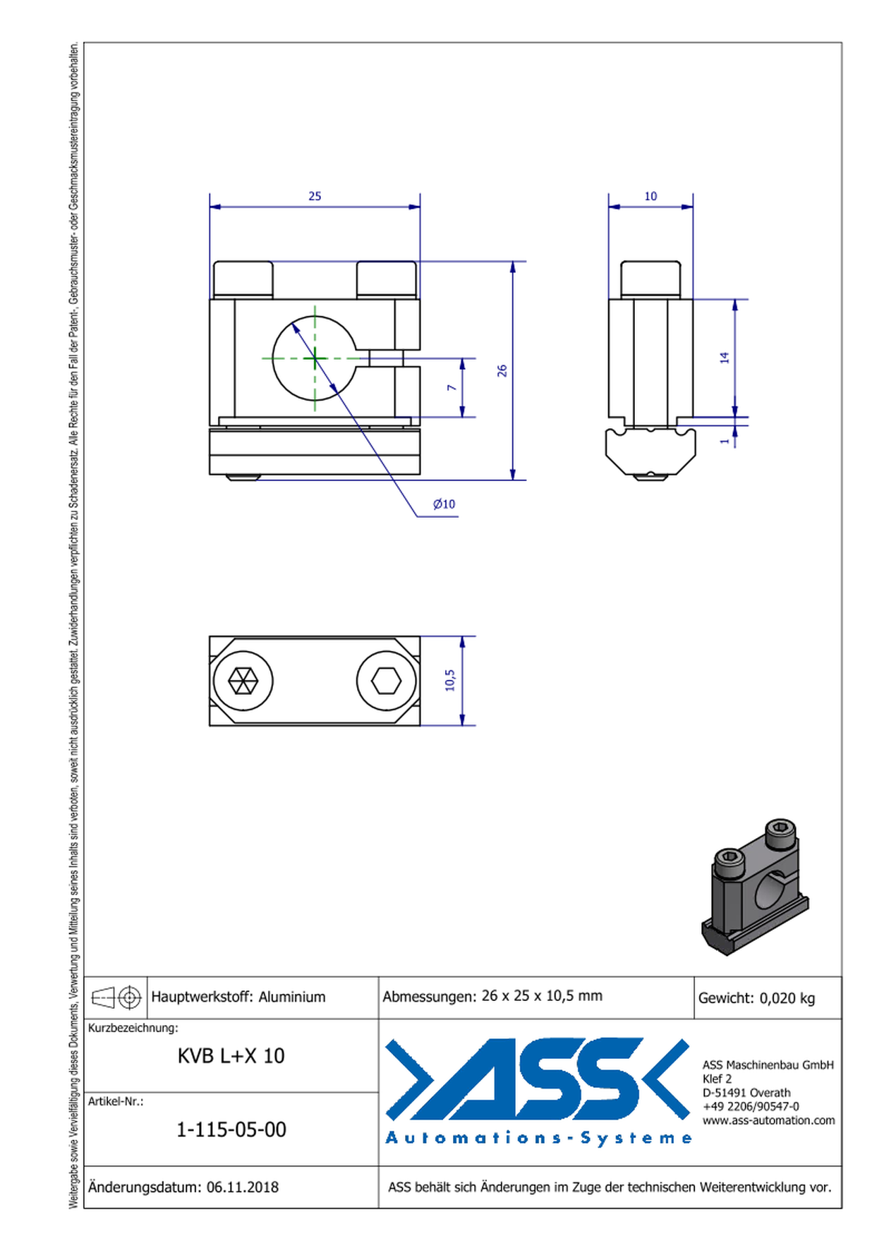 KVB L+X 10 Cross Connector