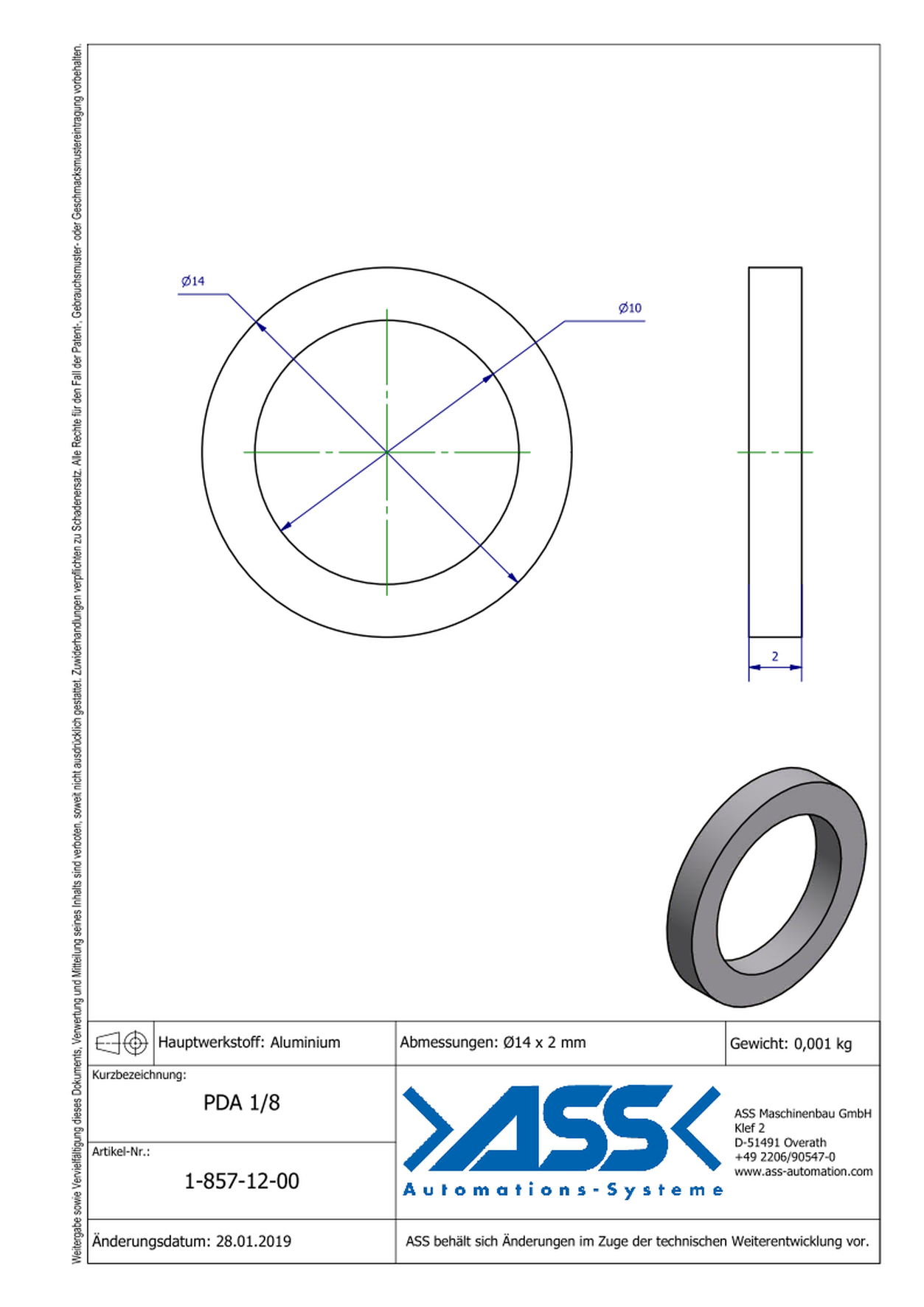 PDA 1/8 Sealing Ring