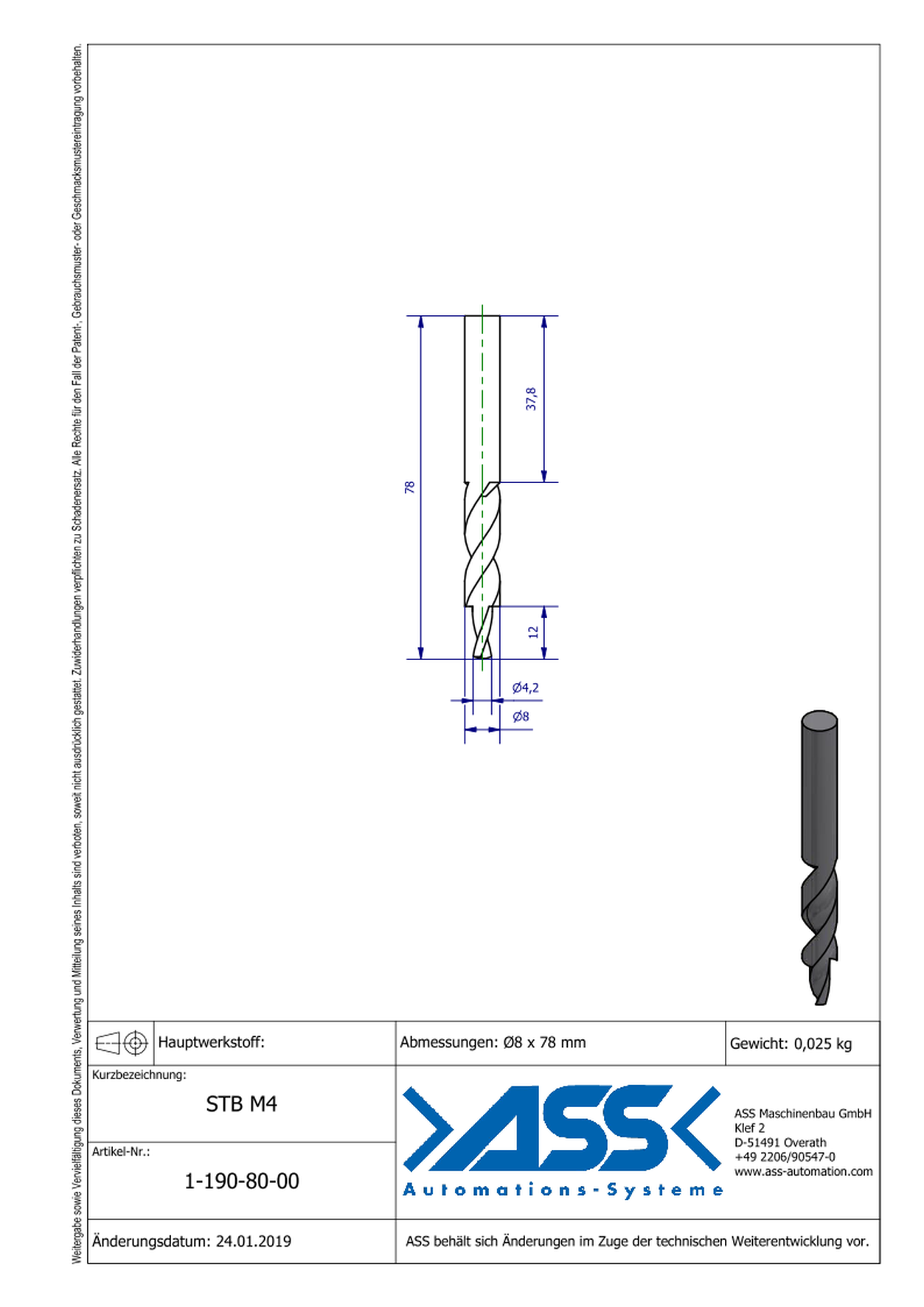 STB M4 Stepped Drill