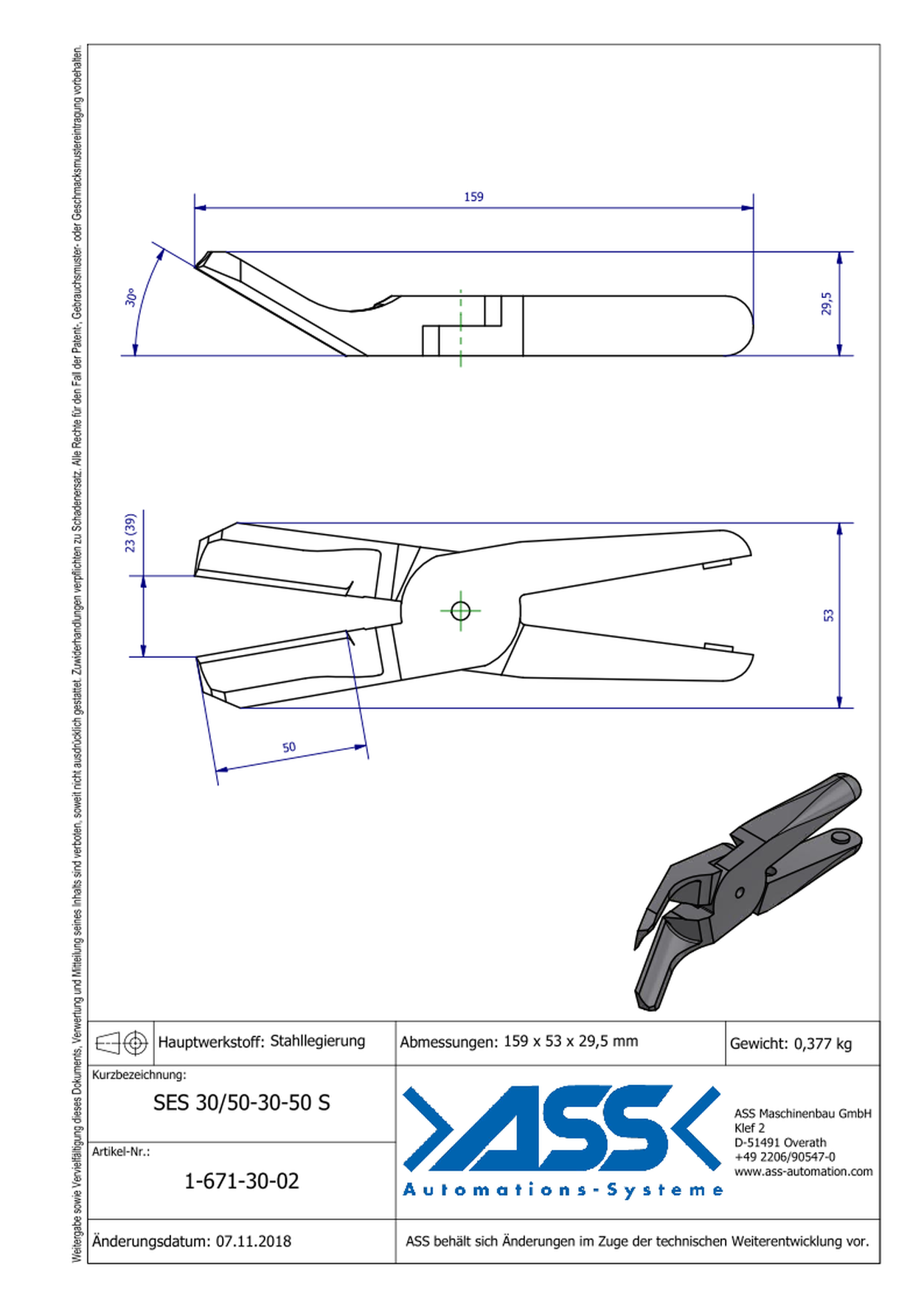 SES30/50-30-50S Nipper Blade Standard for ASN 30-50